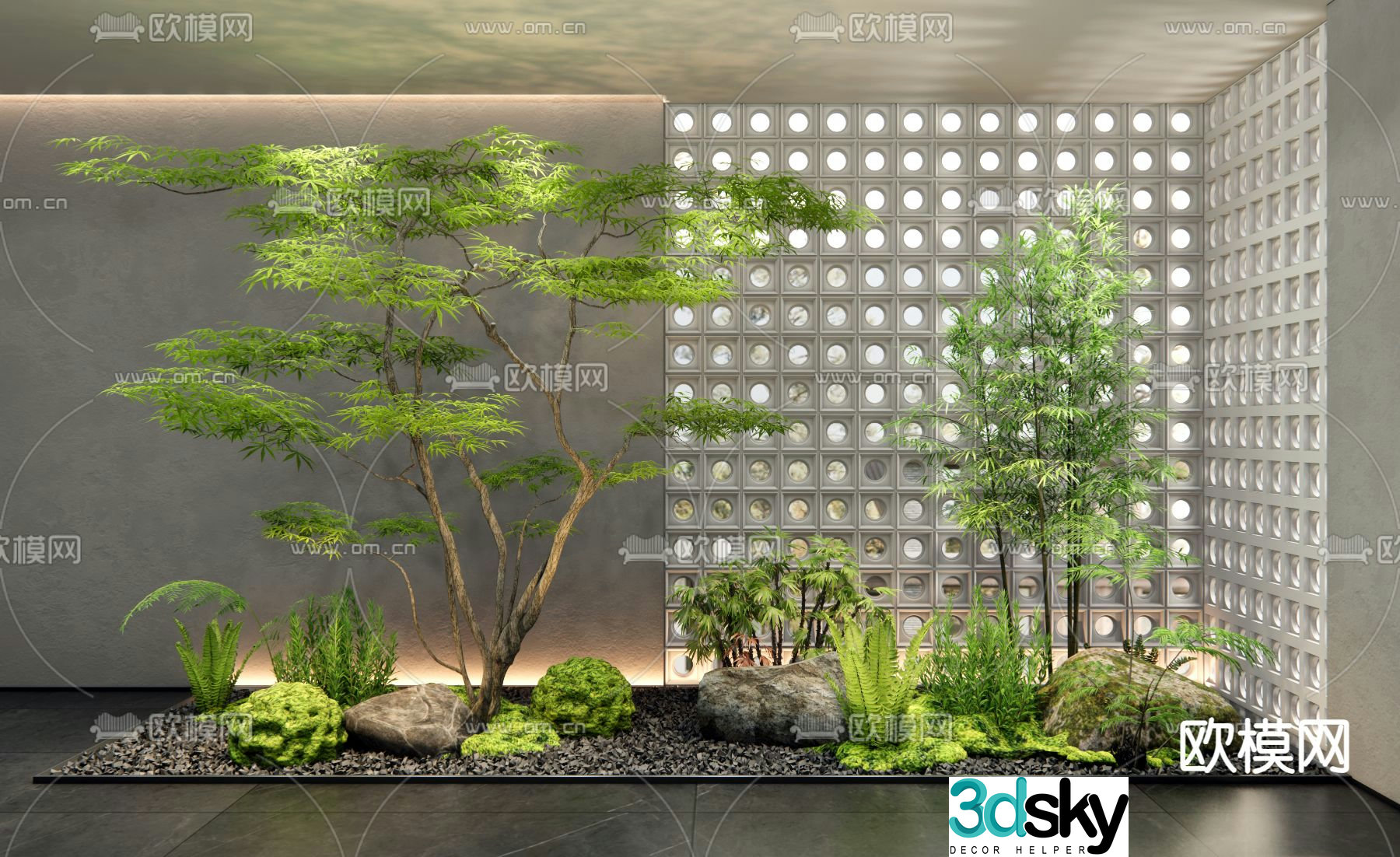 Indoor landscape plant landscaping 3d model