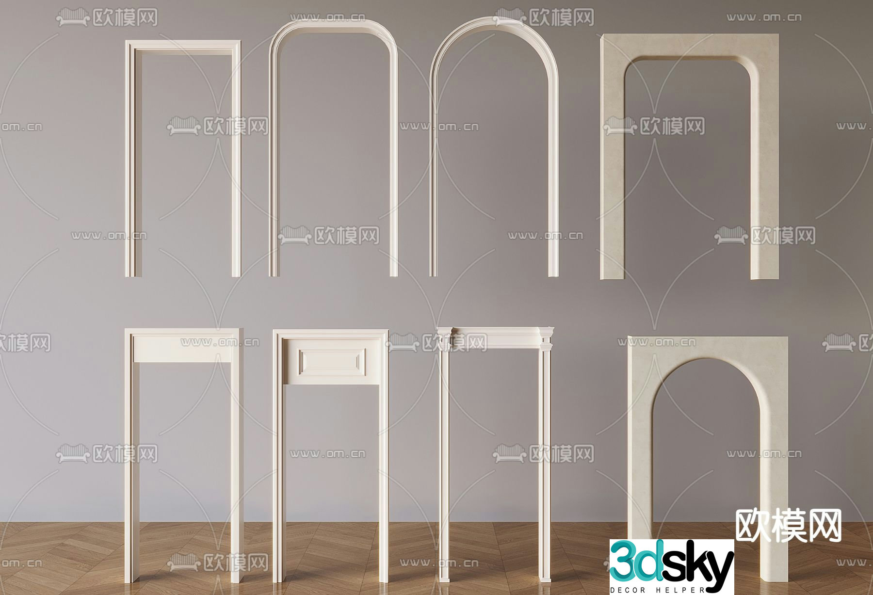 Modern door cover 3D model of door cover