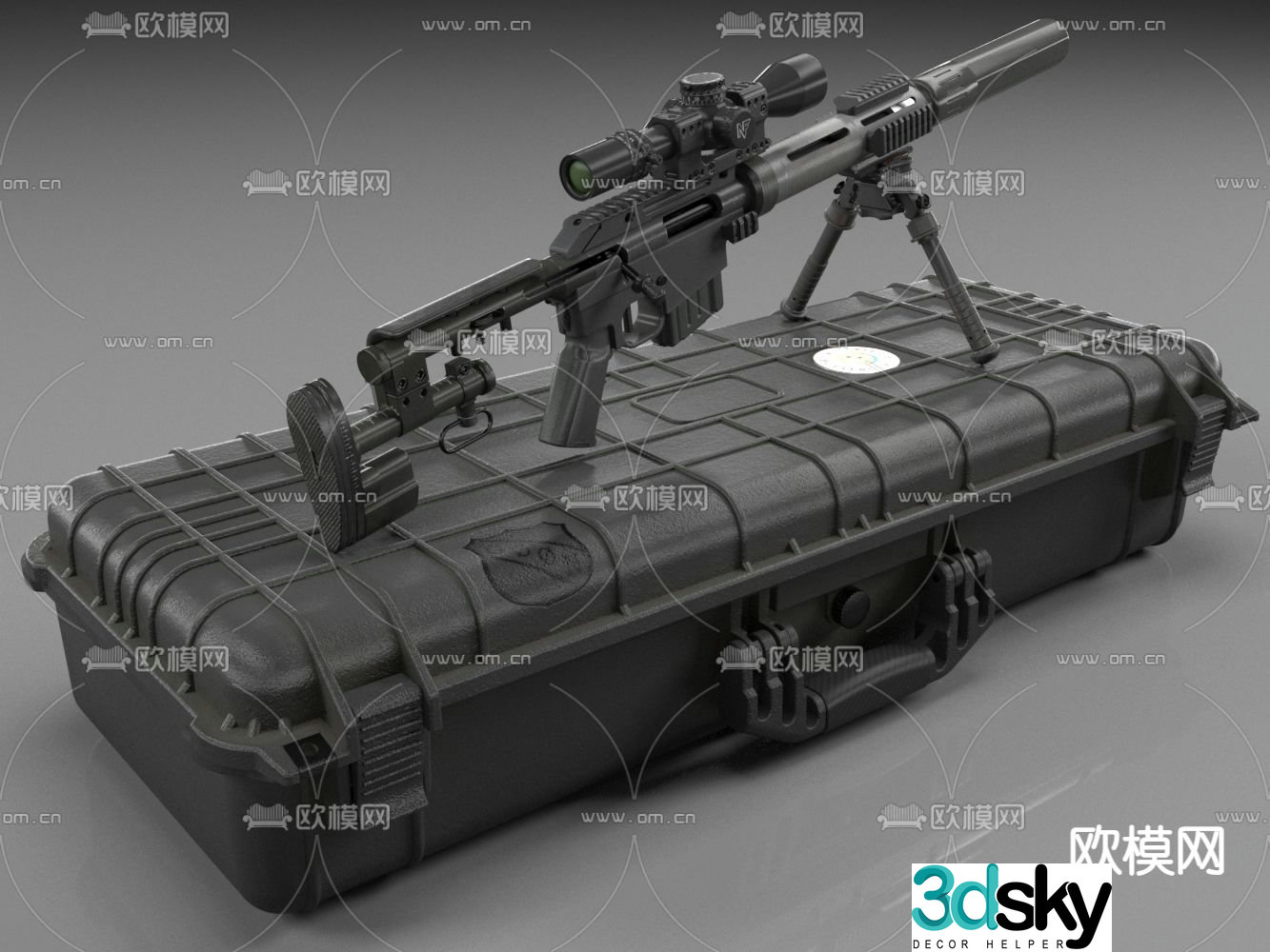 weapon box rifle sniper rifle 3d model