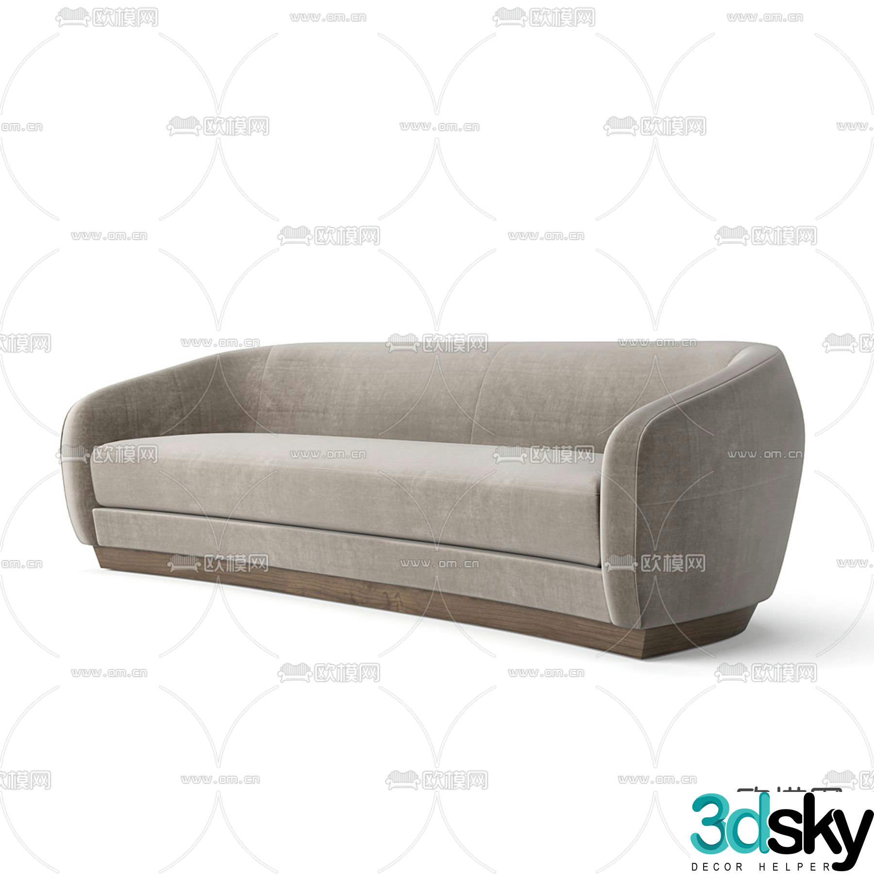 European fabric double sofa 3d model