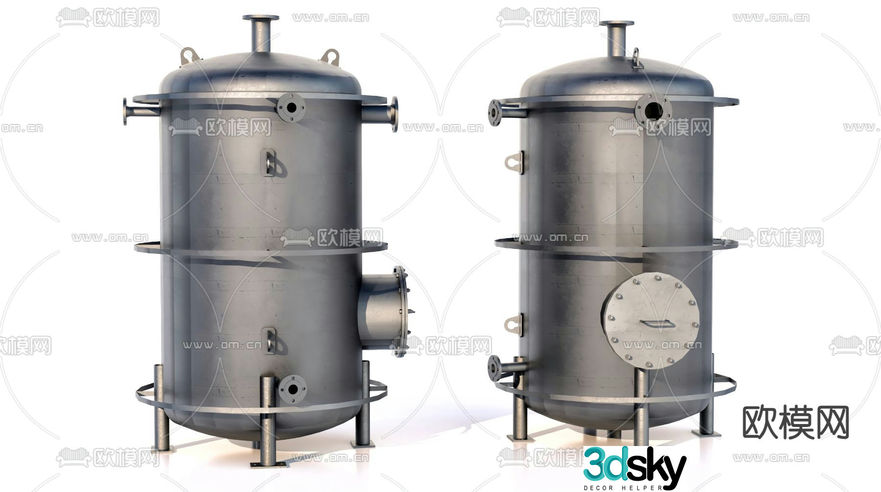 Industrial Equipment Condensing Tank 3D Model