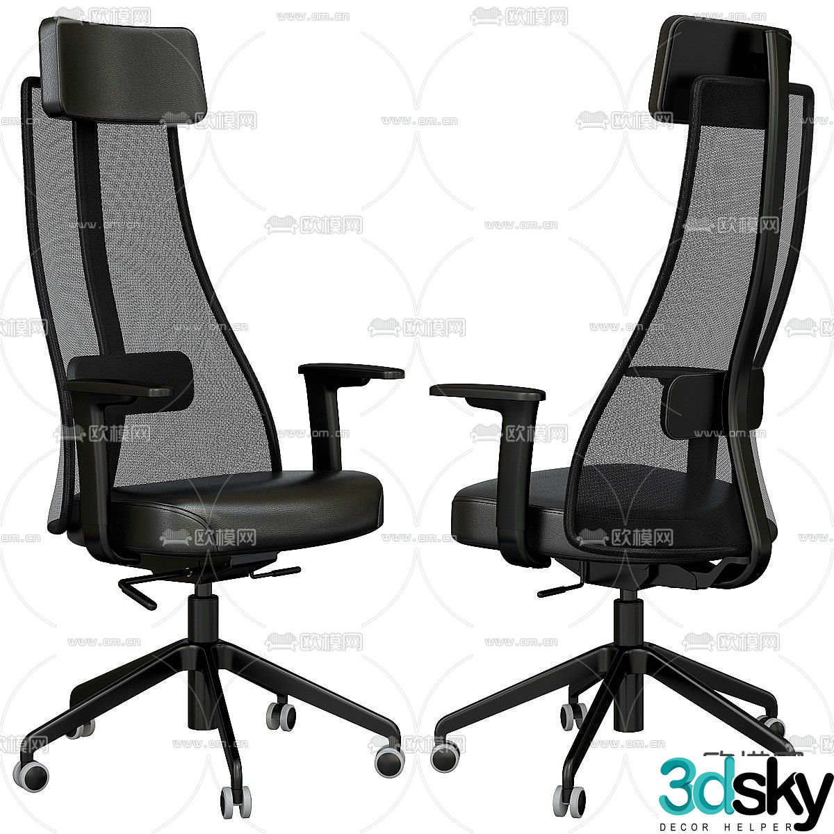 Modern office chair computer chair swivel chair 3d model