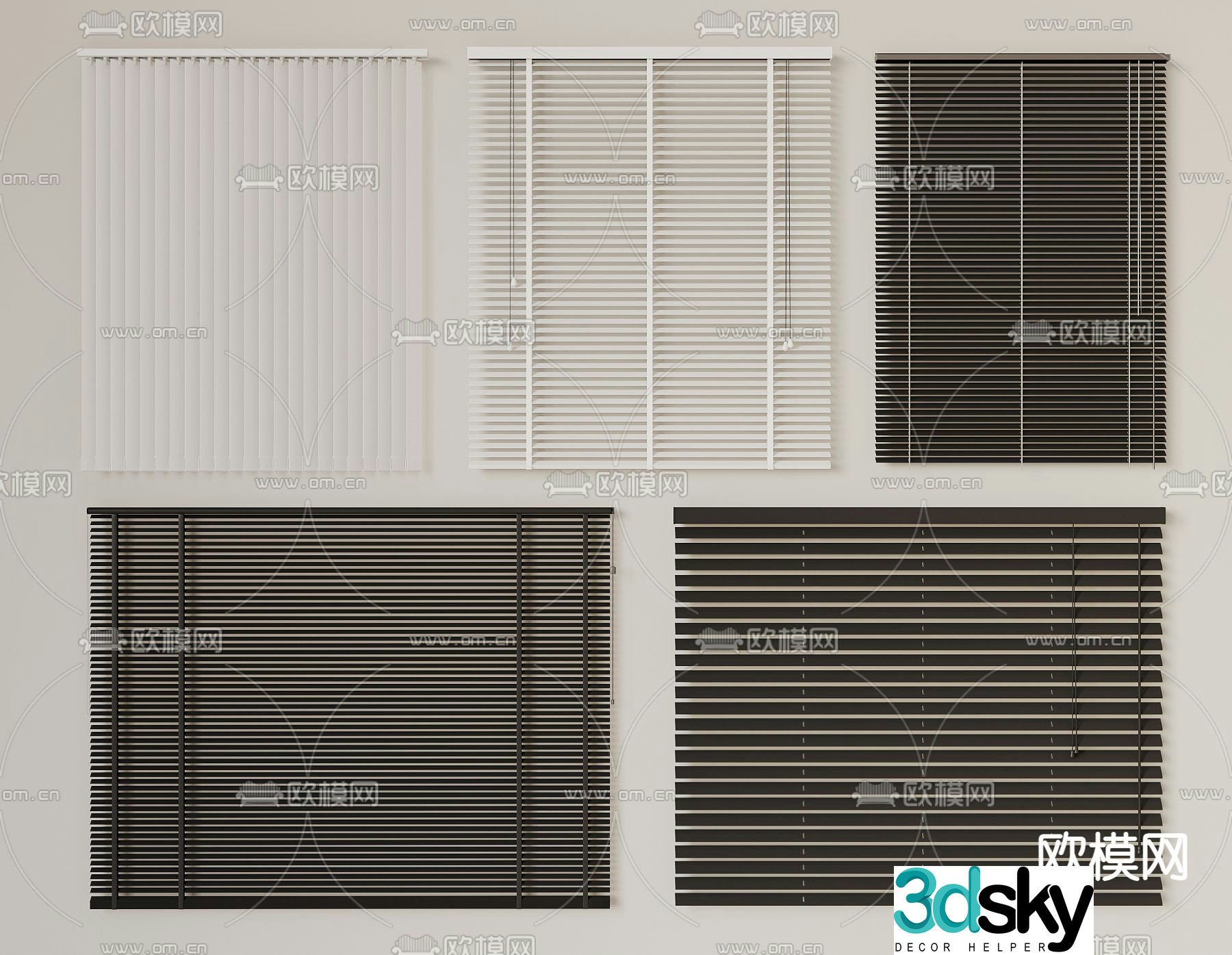 Modern Venetian Blinds 3d model