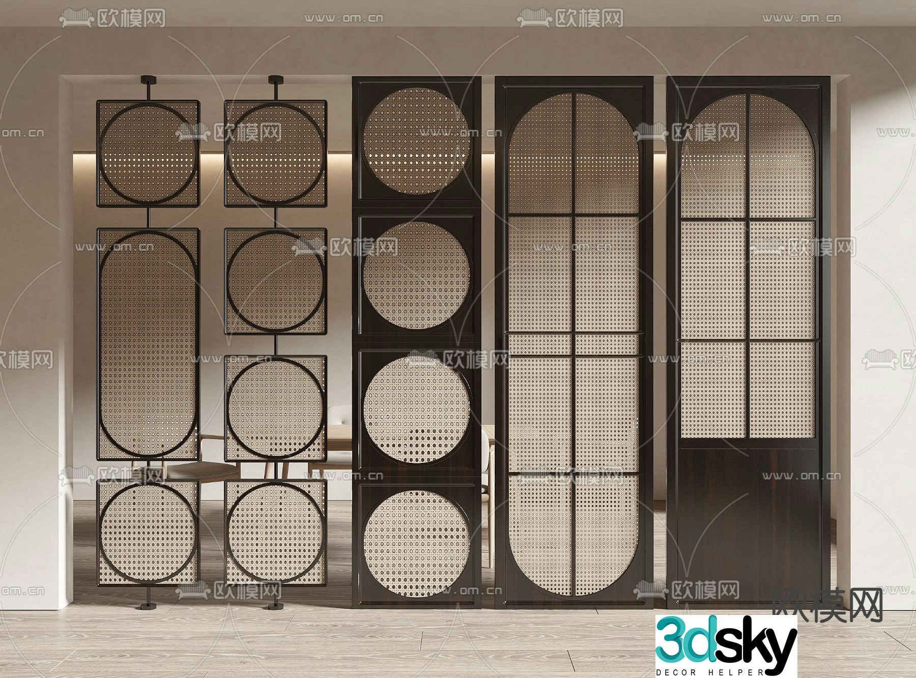 3D model of medieval style vine weaving partition