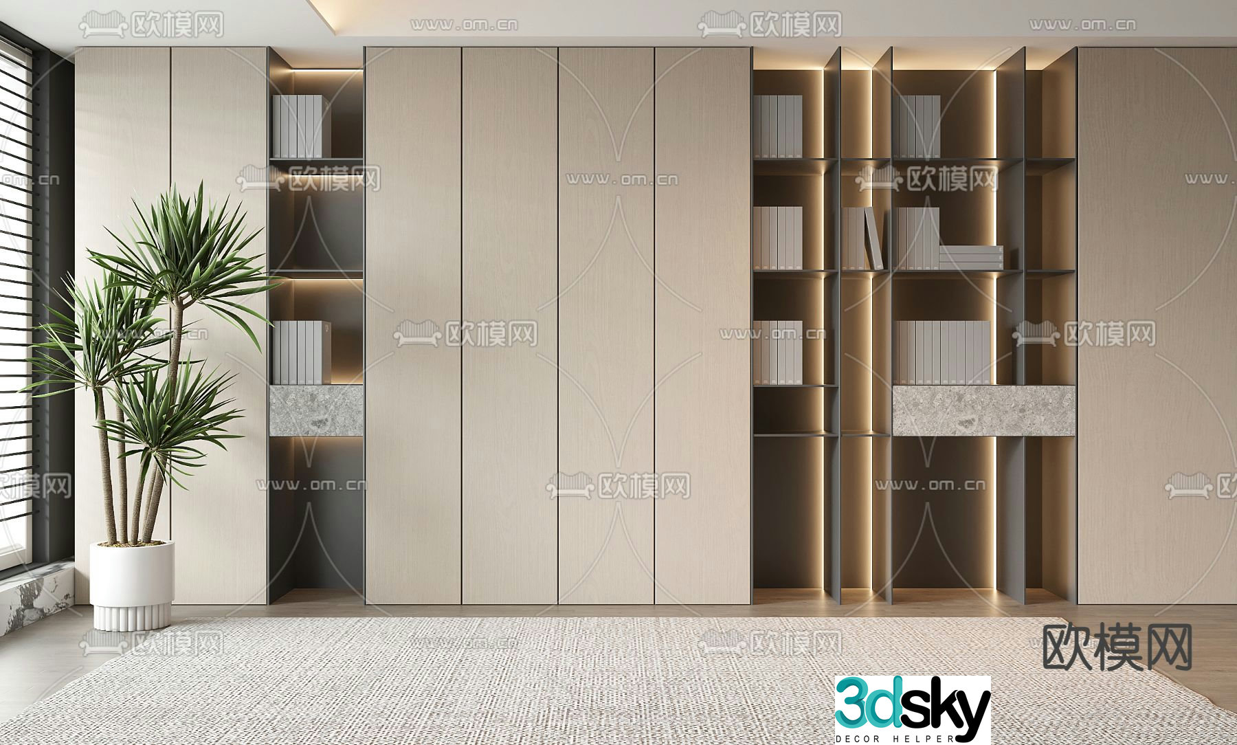 Modern decorative cabinet cabinet storage rack 3d model