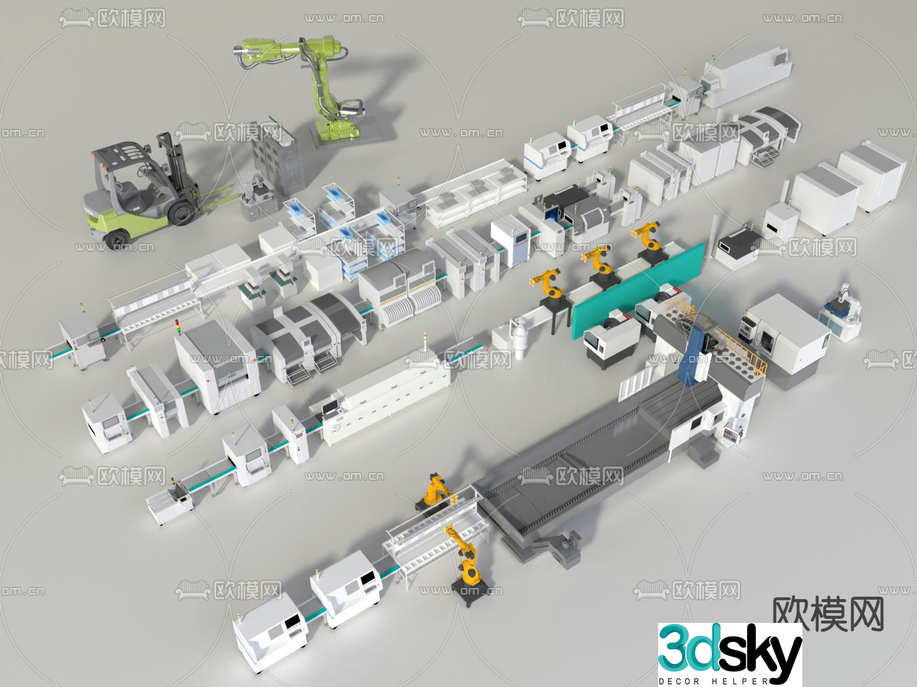 Workshop equipment factory equipment 3d model