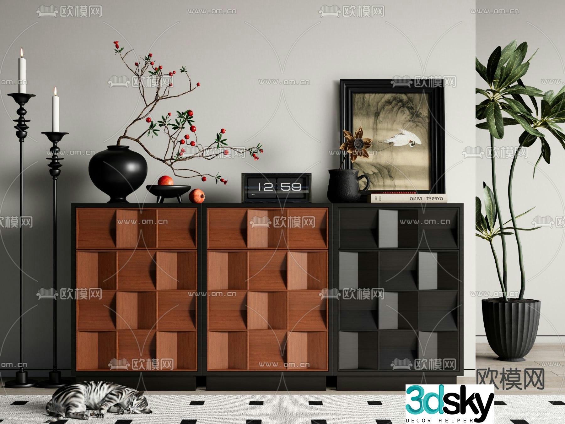 Medieval style chest of drawers 3D model