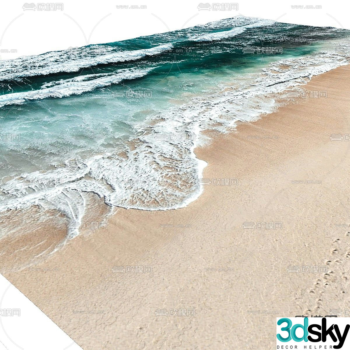 beach and sea 3d model