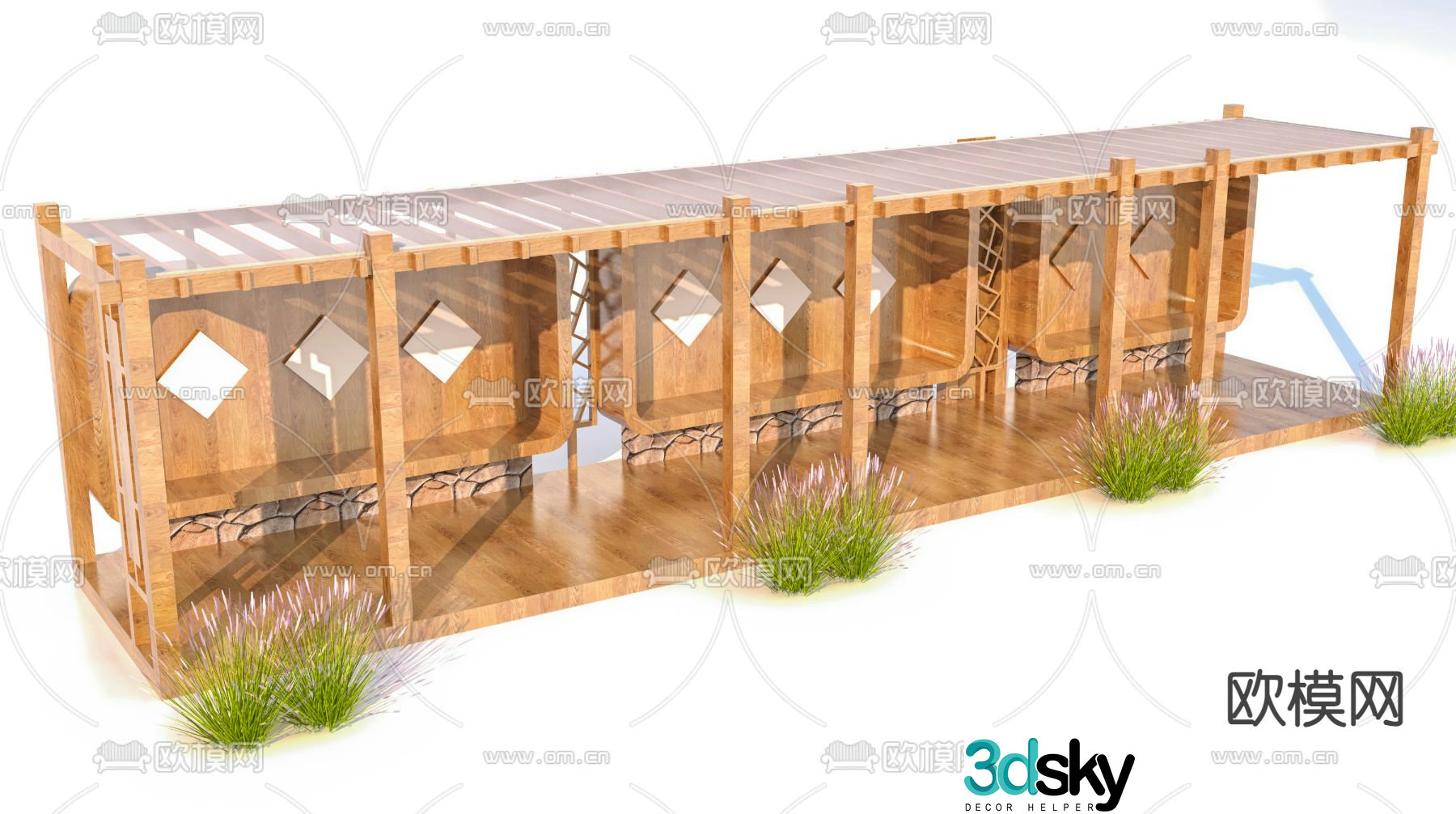 Special-shaped gallery landscape gallery 3D model
