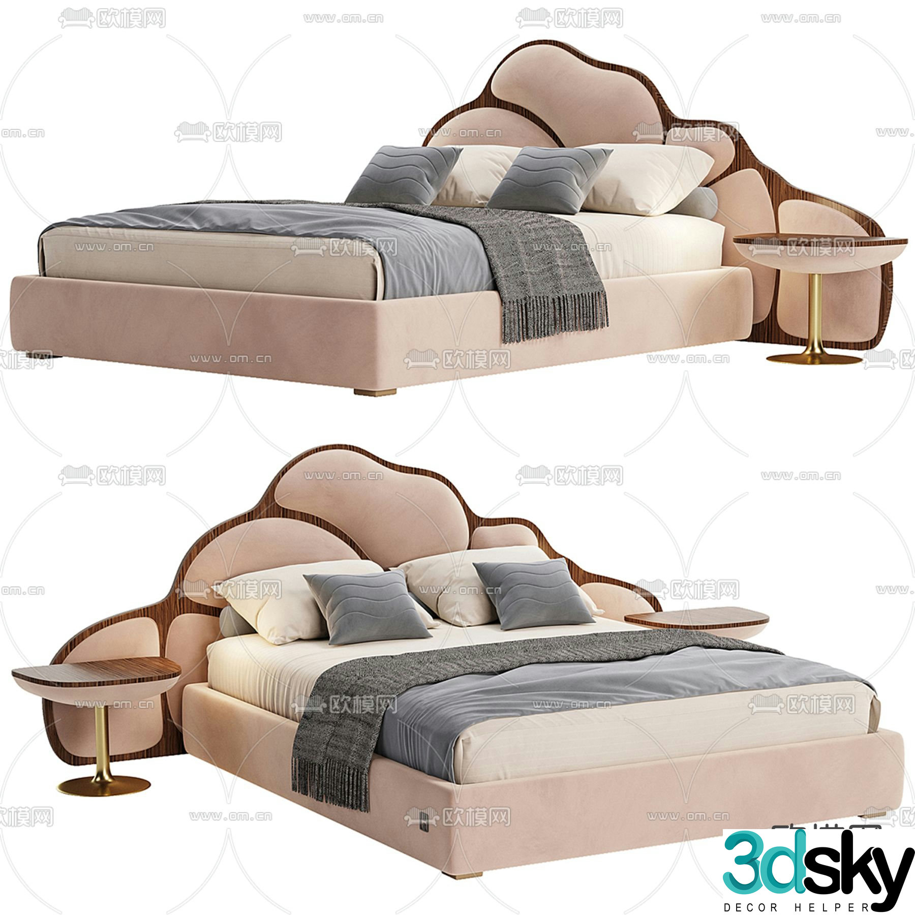 JANNU double bed 3d model