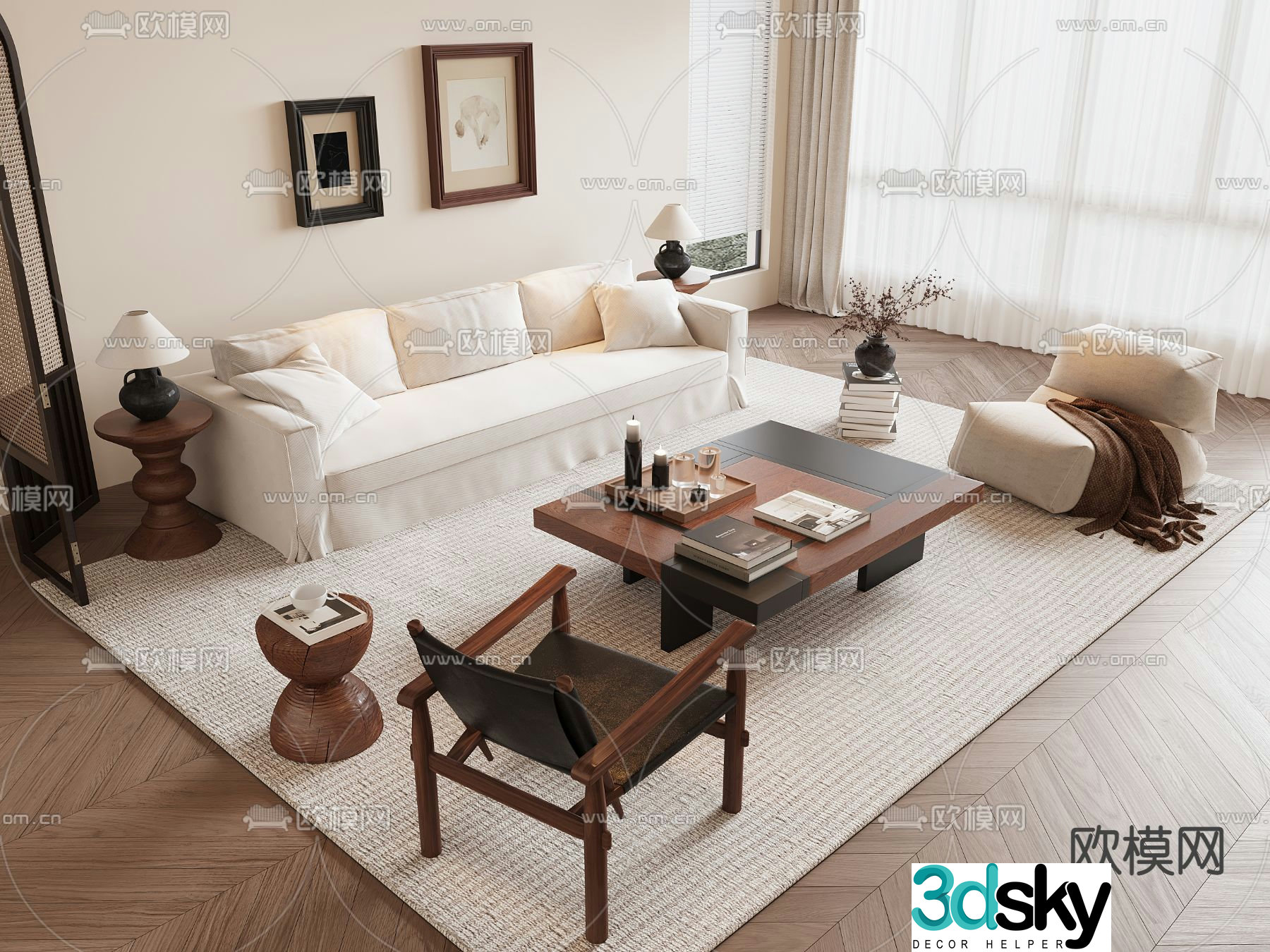 Medieval style sofa coffee table 3d model