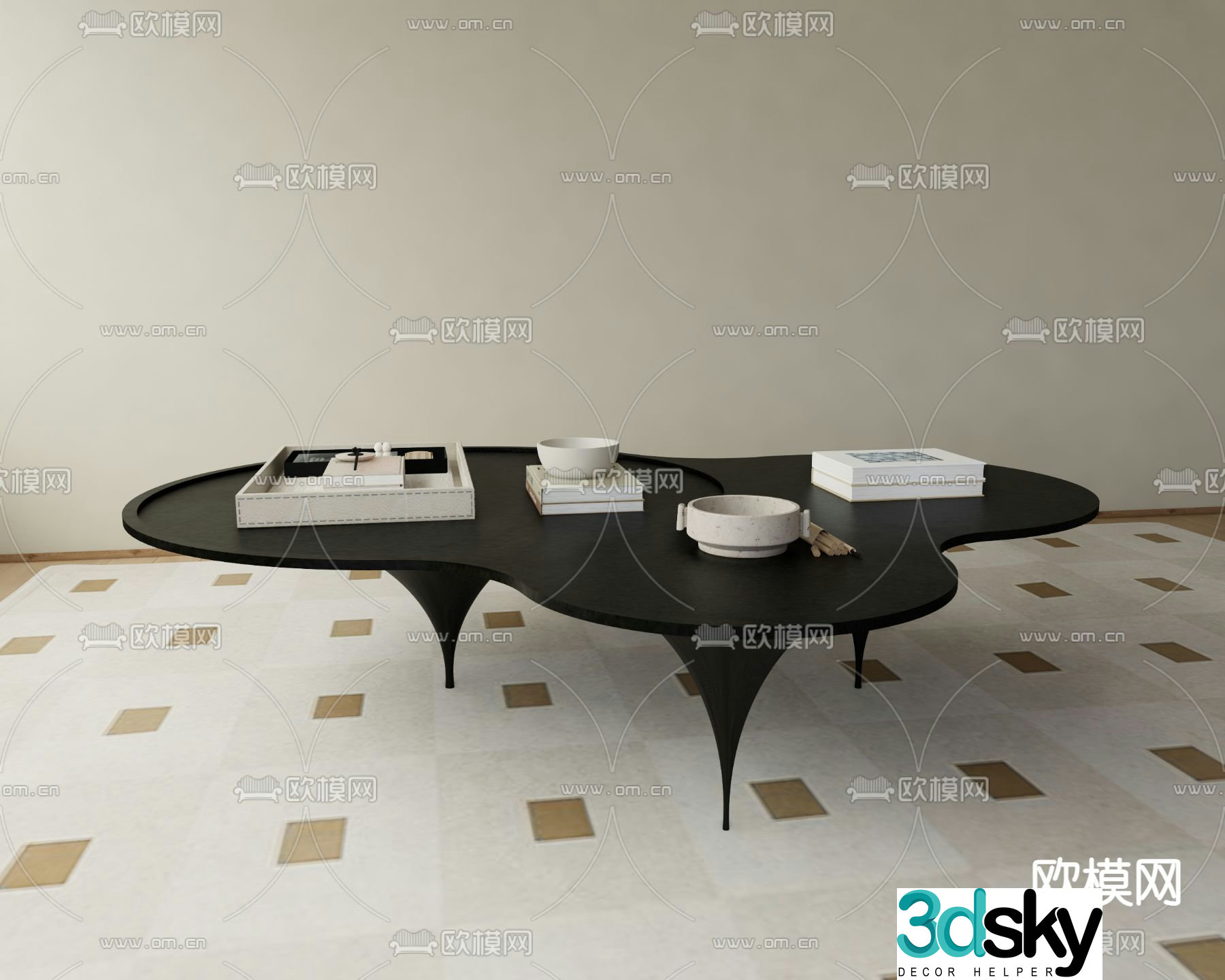 Special shaped coffee table 3d model