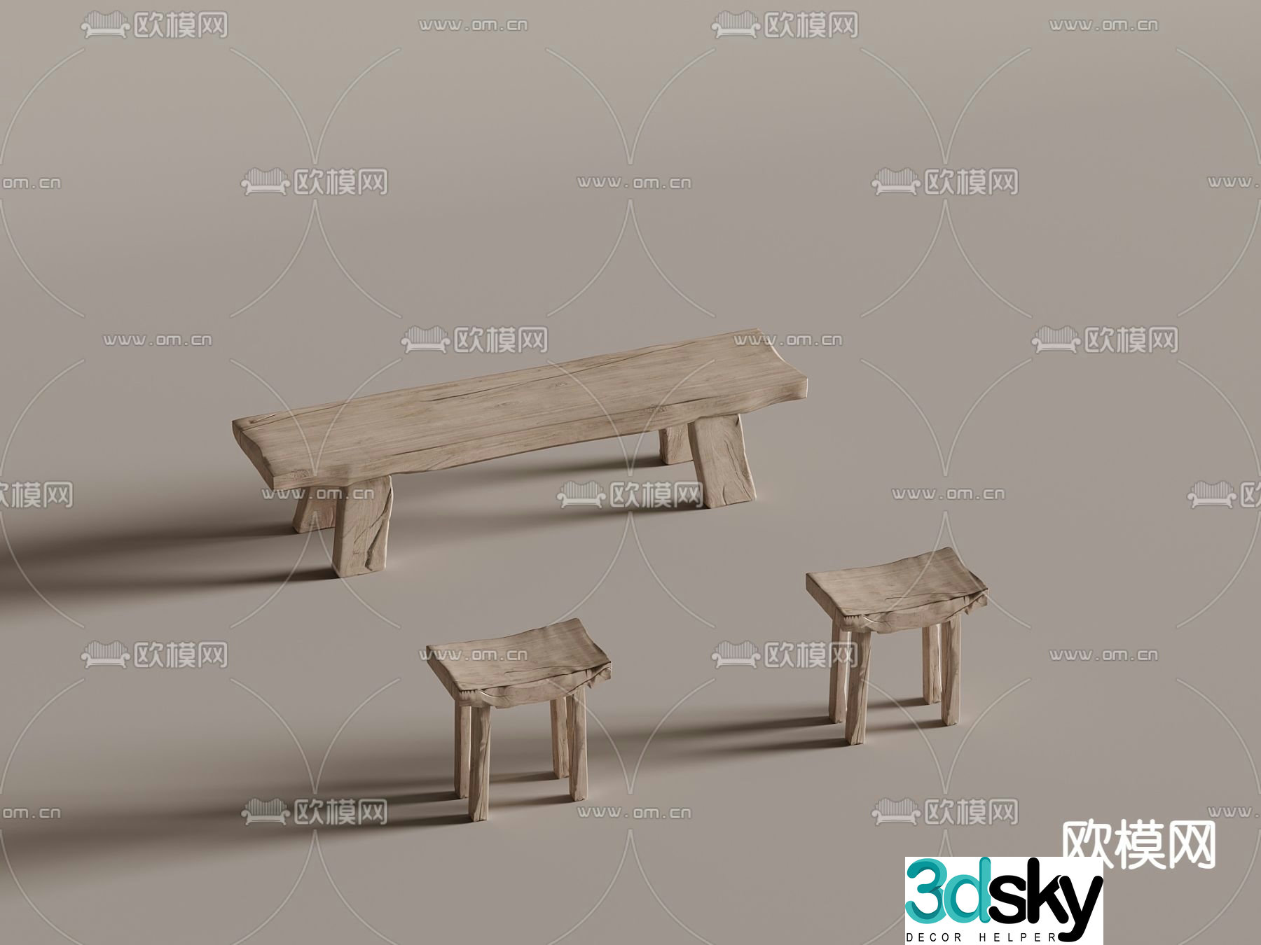 Stool bar stool low stool 3d model