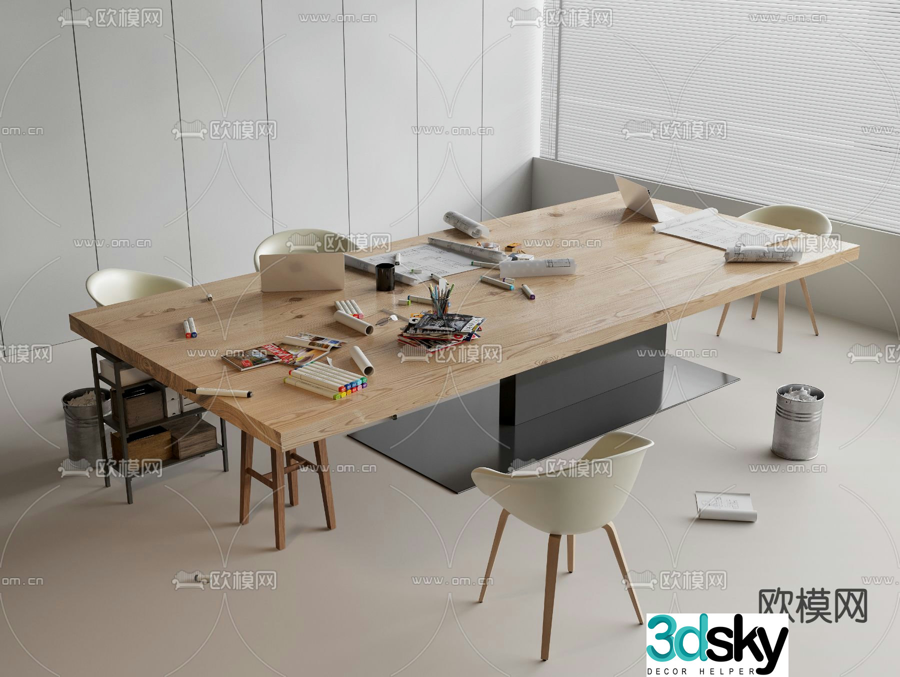 conference table workbench conference table 3d model