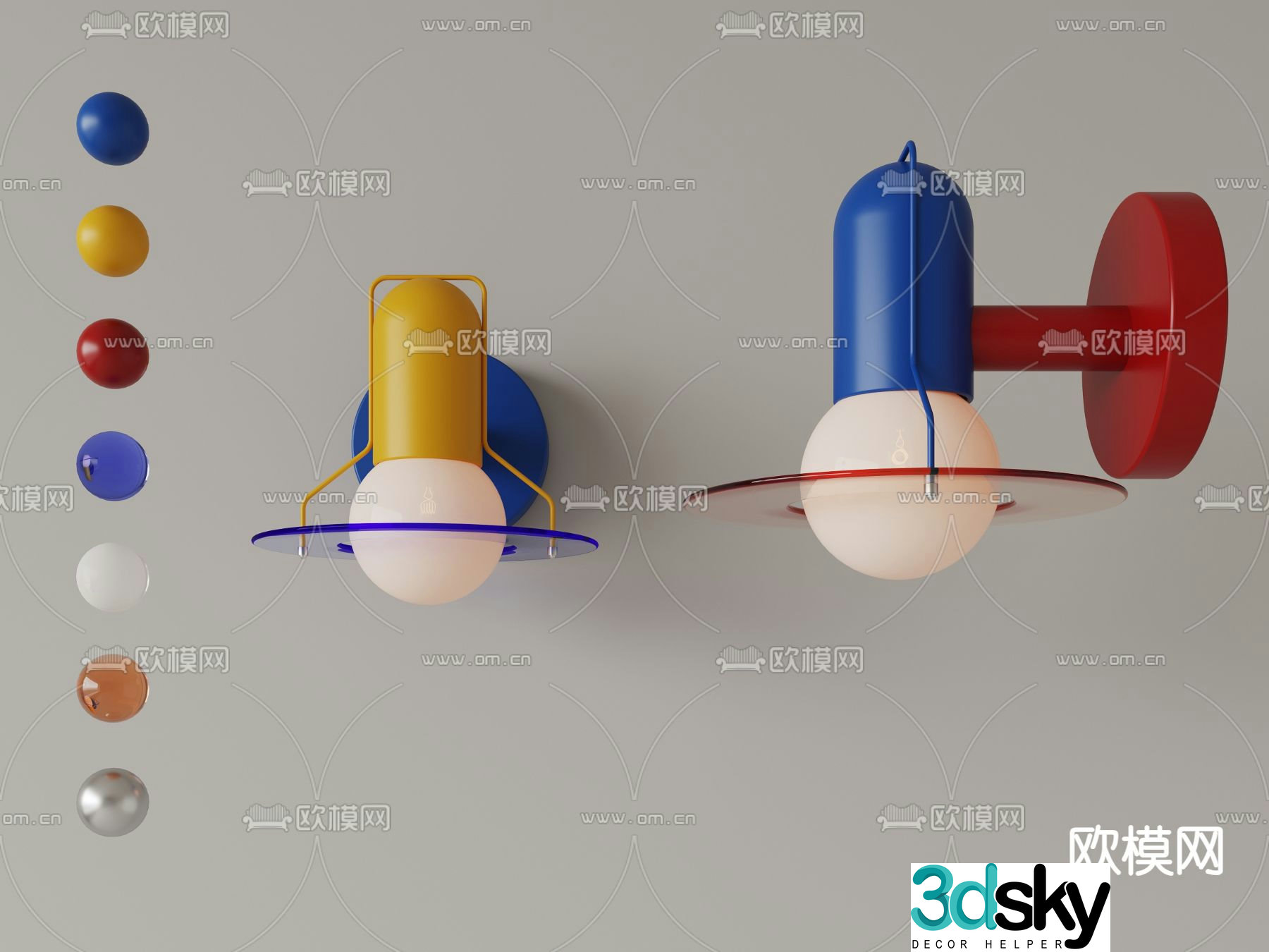 Memphis Wall Lamp Dopamine Wall Lamp 3d model