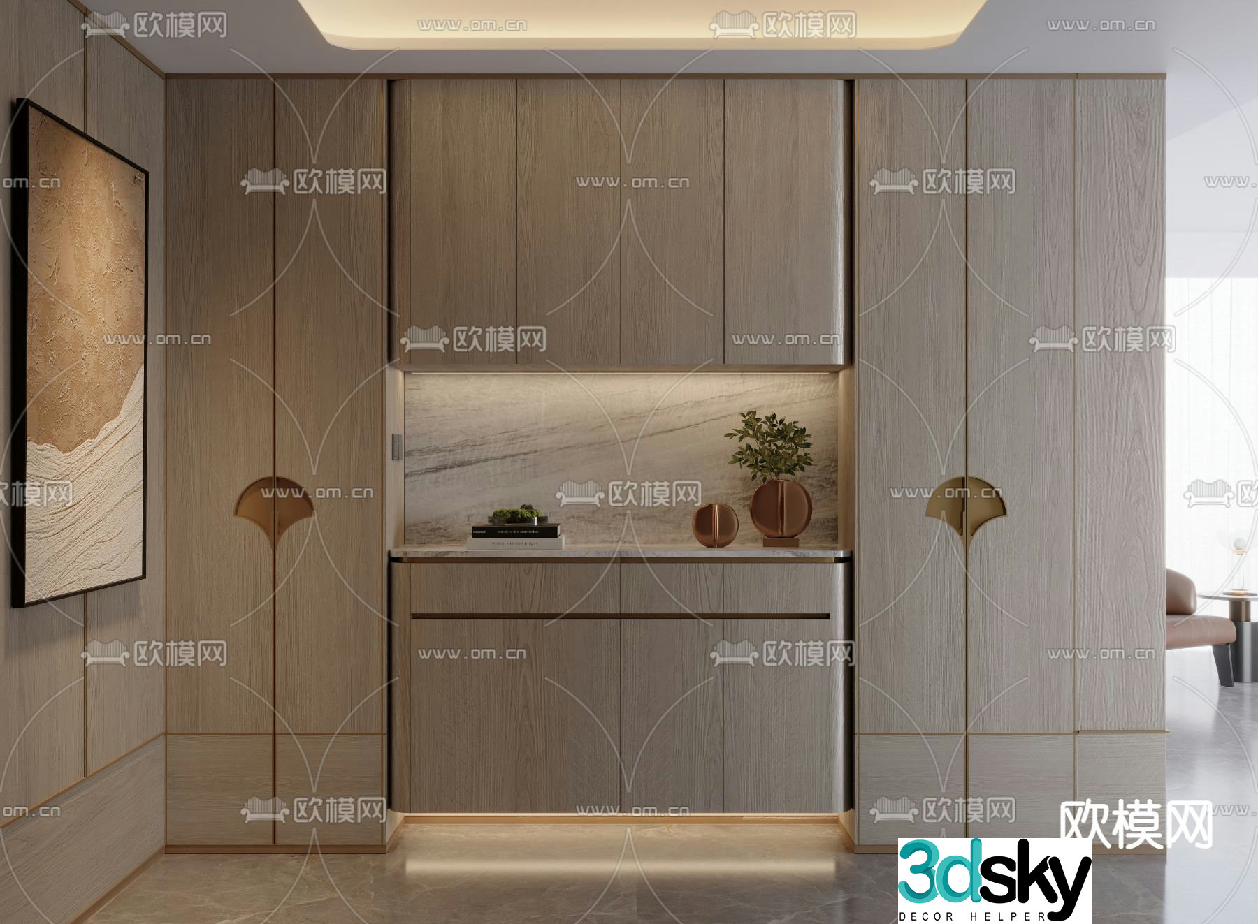 3D model of the entrance shoe cabinet