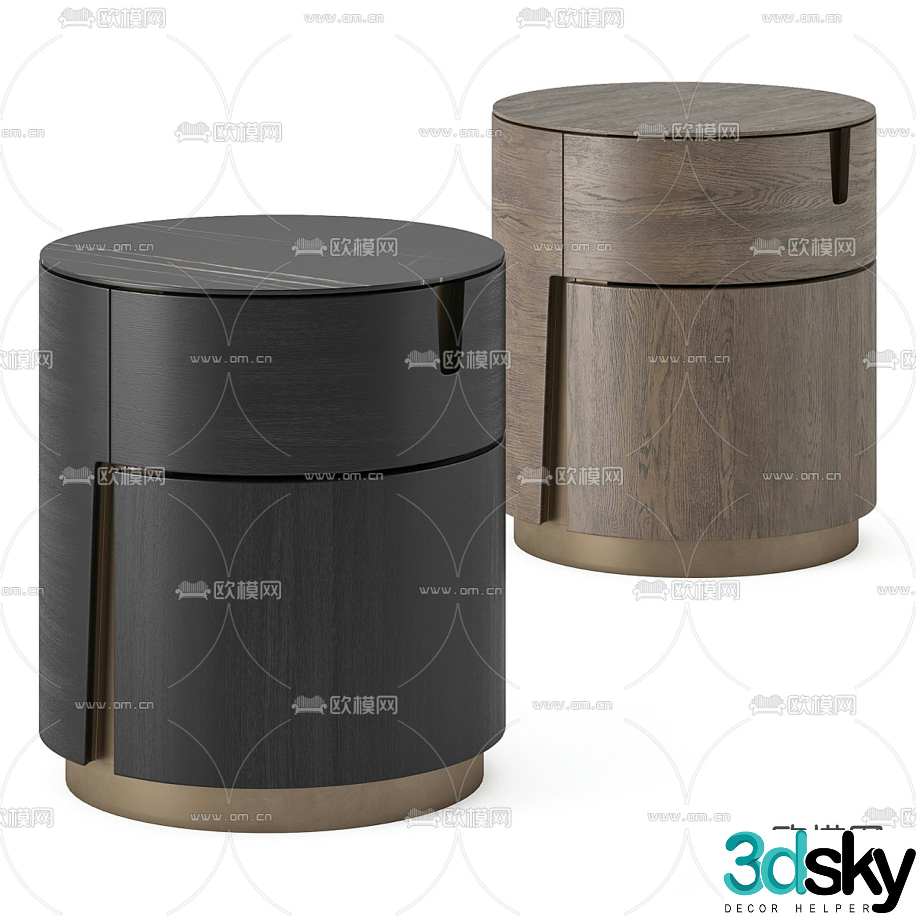 Porada round bedside table 3d model