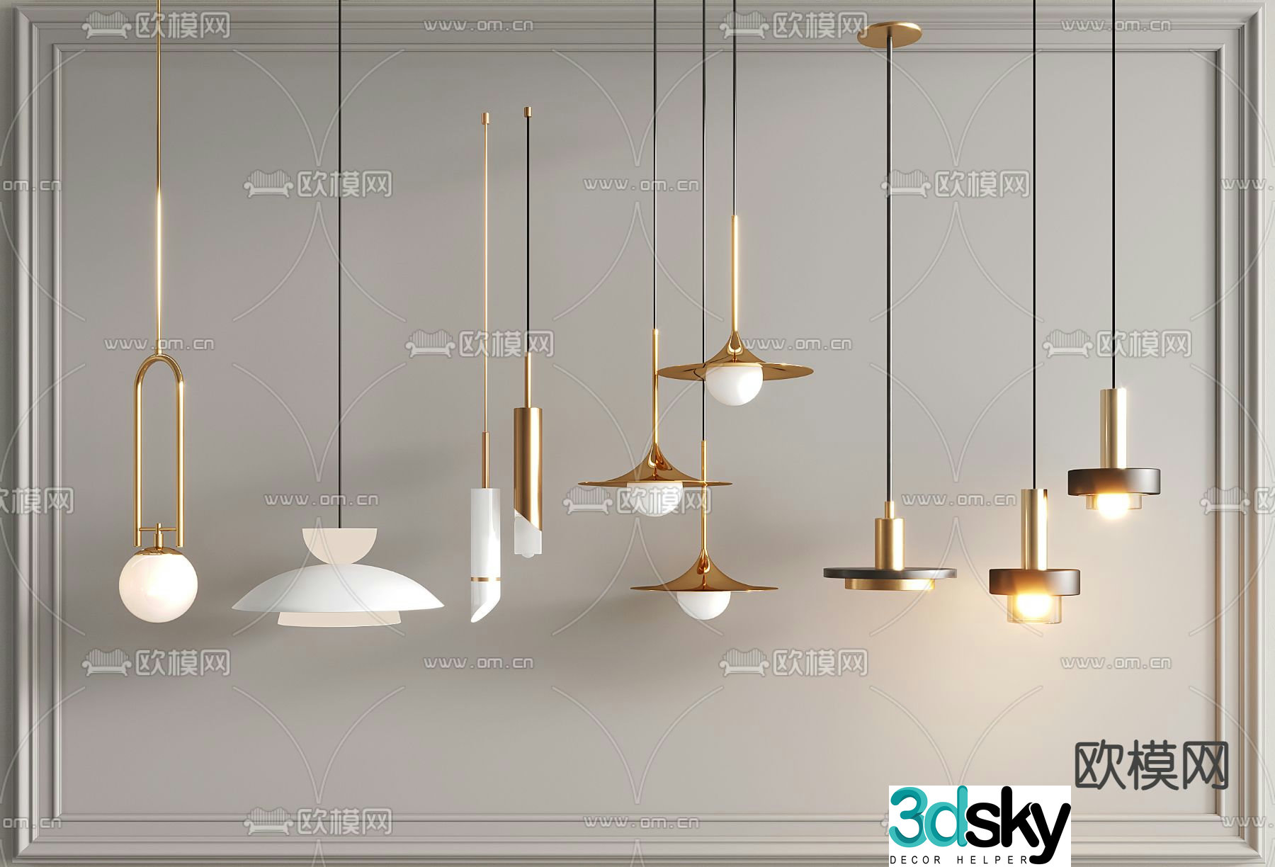 Bedside small chandelier 3d model