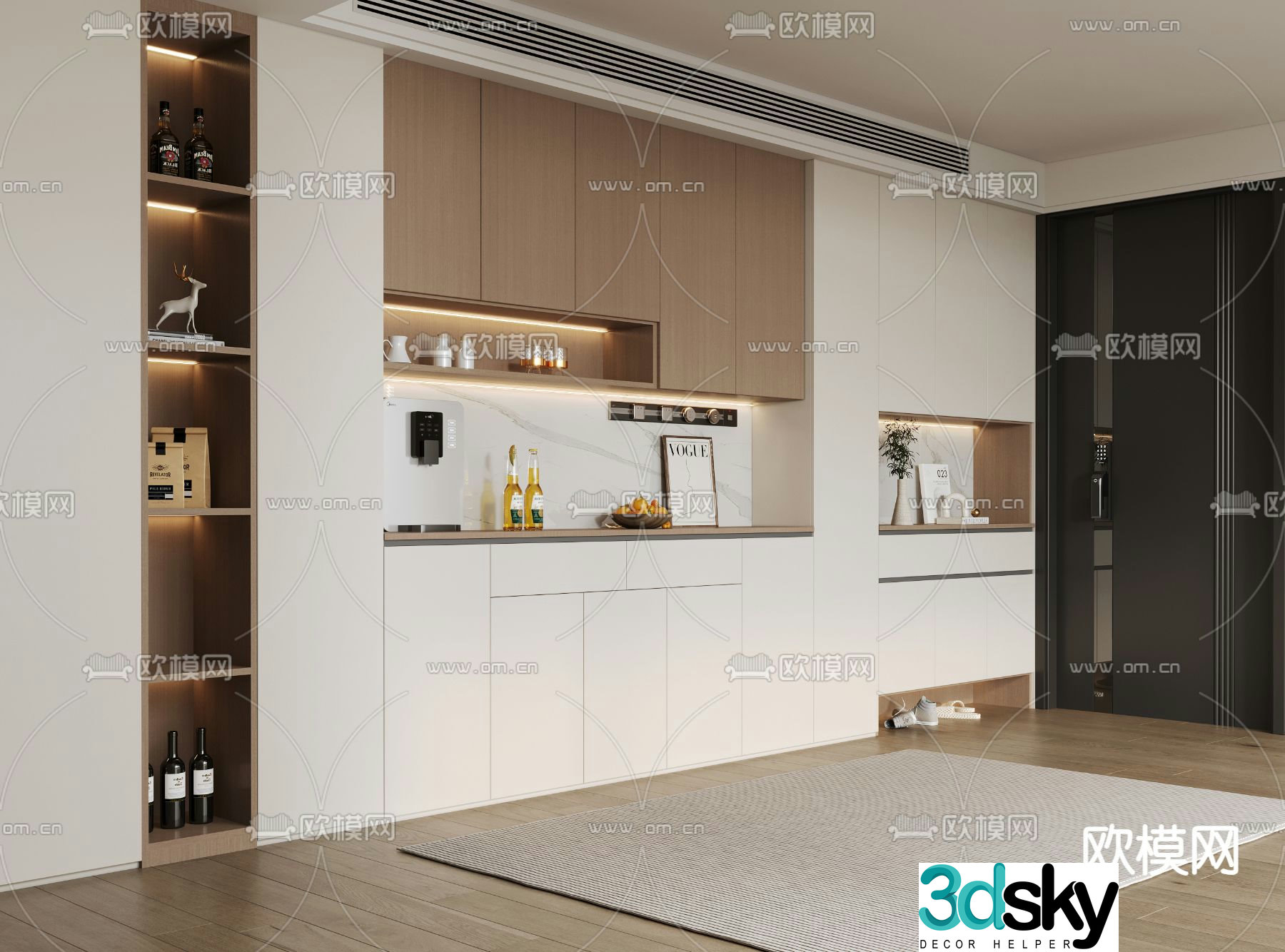 Shoe cabinet integrated cabinet 3d model