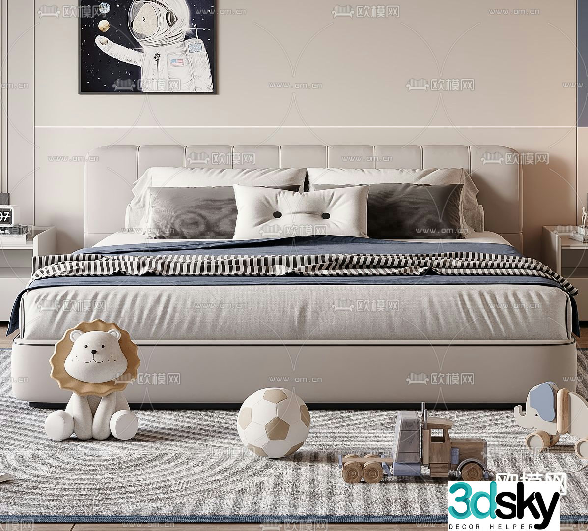 Modern children’s bed 3d model