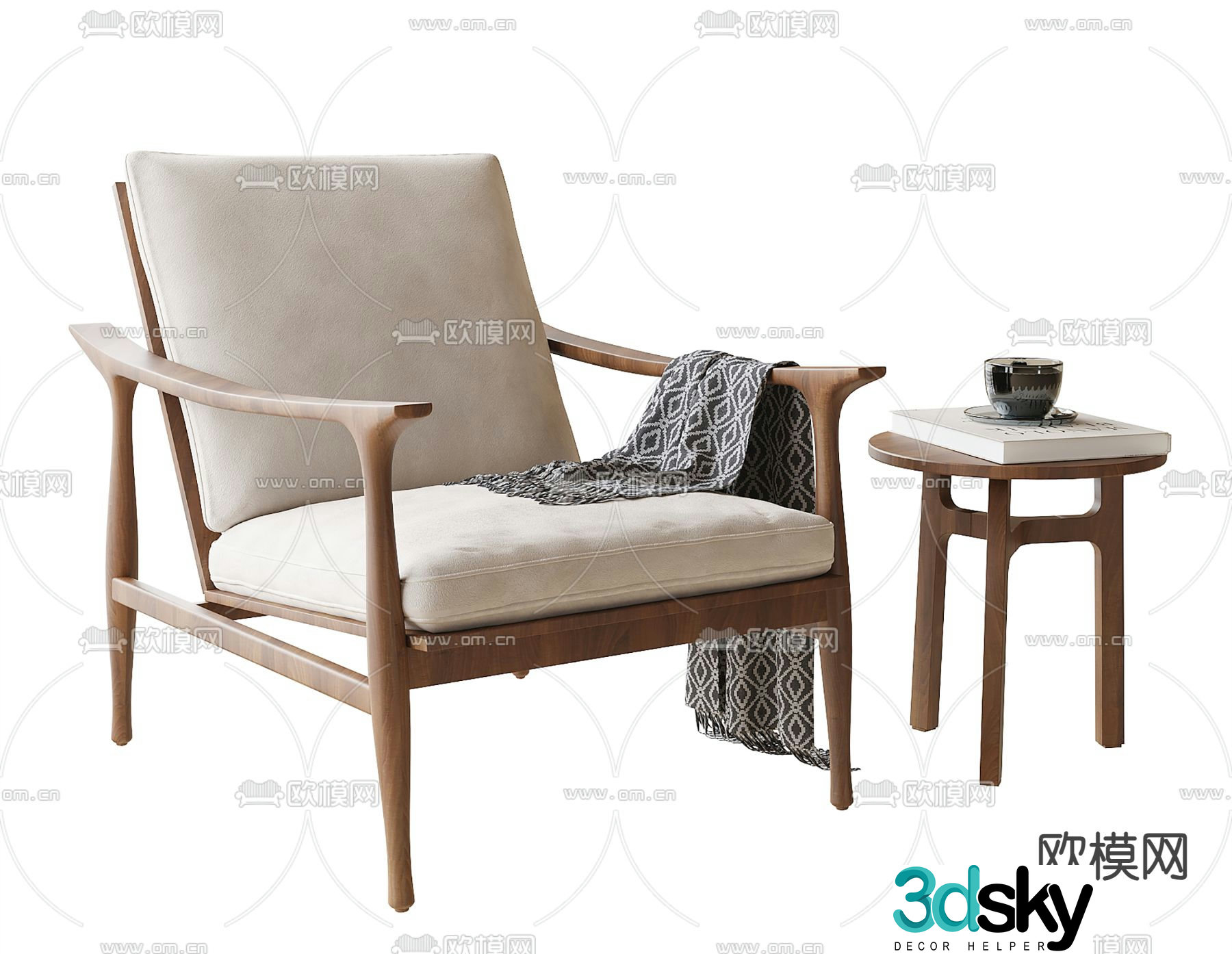Lounge chair seat 3d model