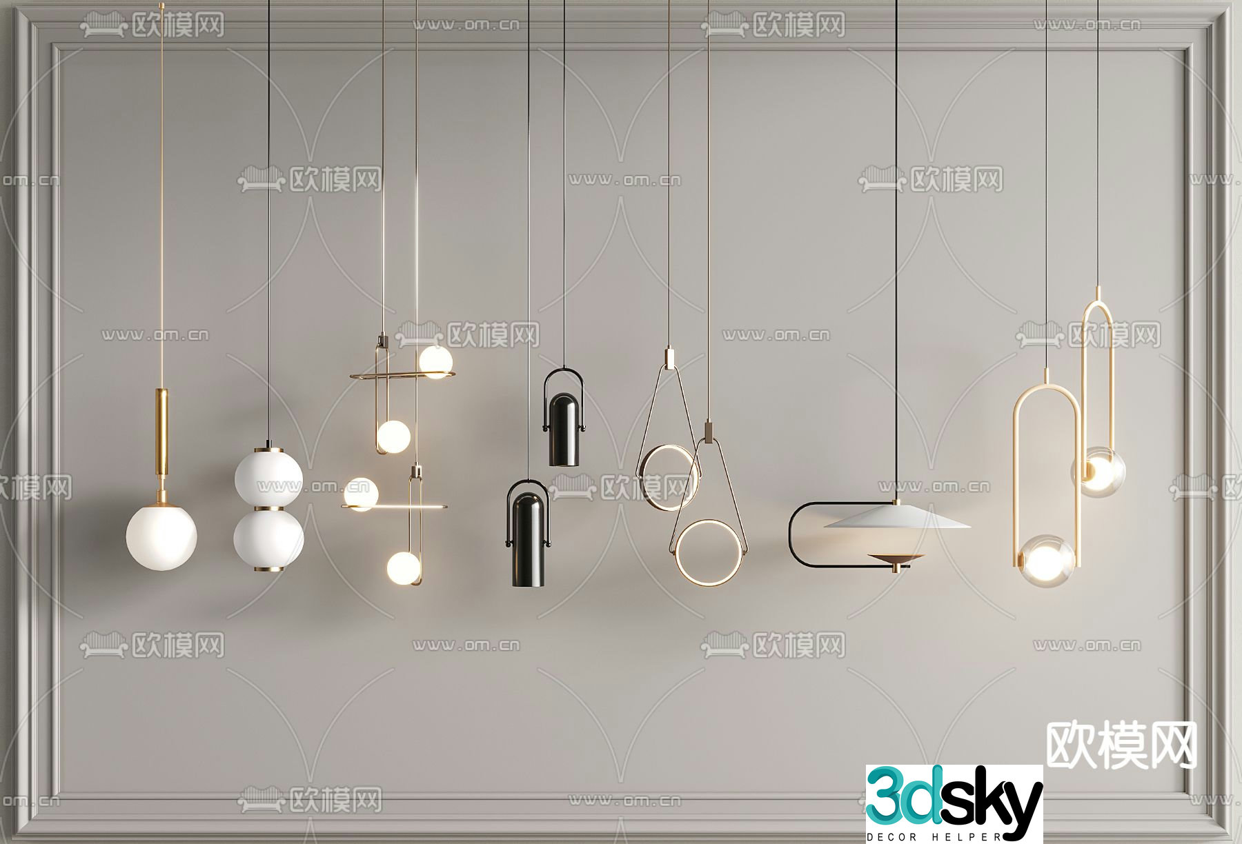 Bedside small chandelier 3d model