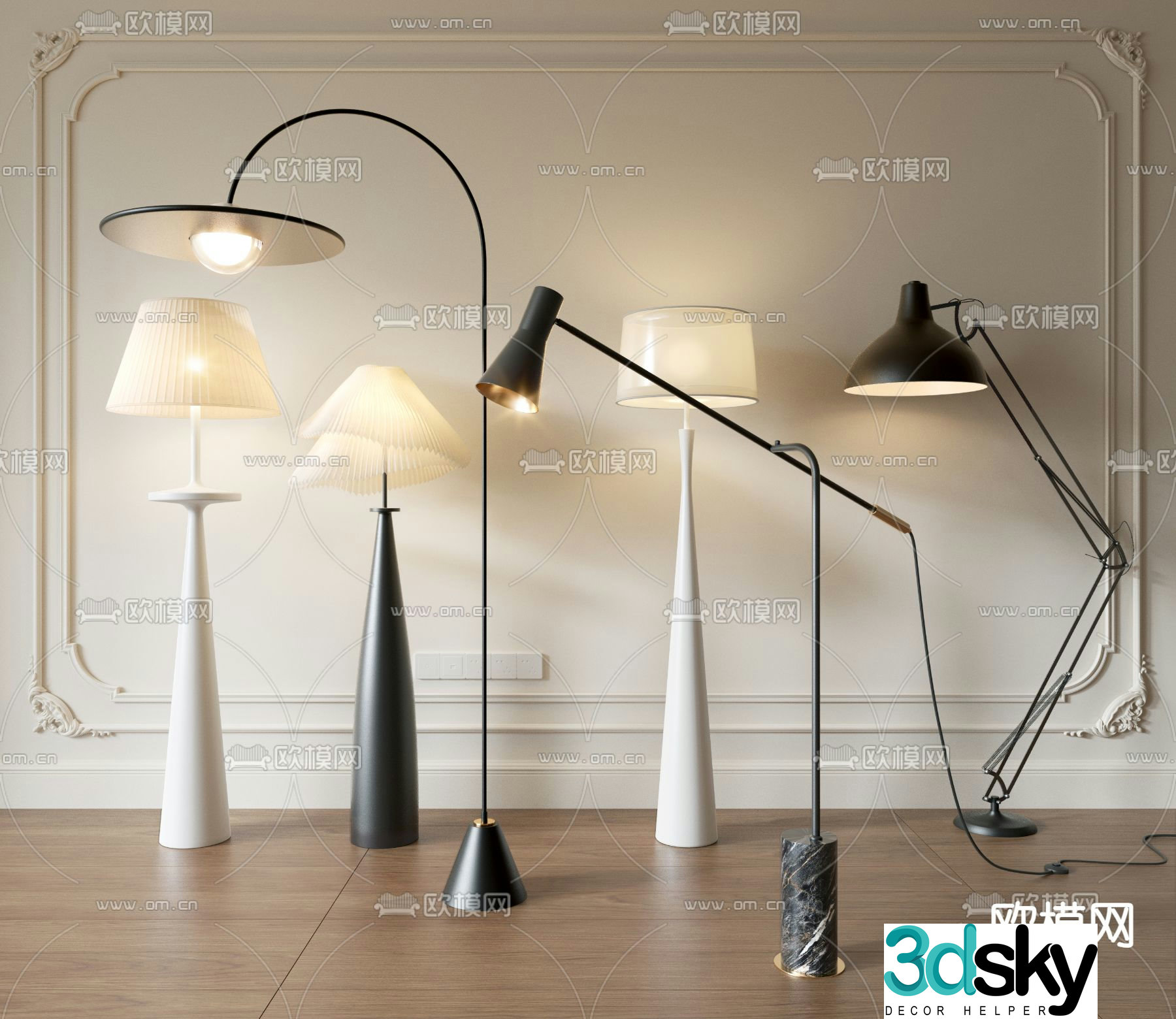 Modern floor lamp 3d model