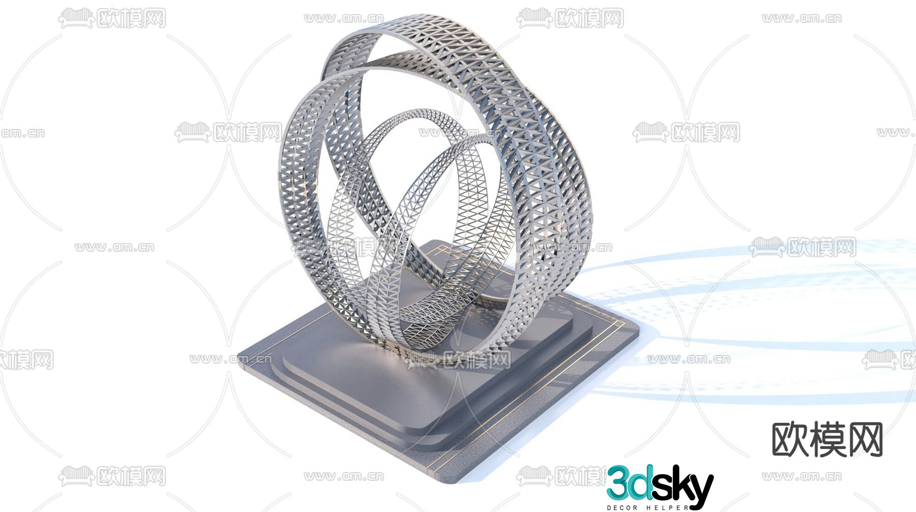 Fountain sculpture square sculpture landscape sculpture 3d model