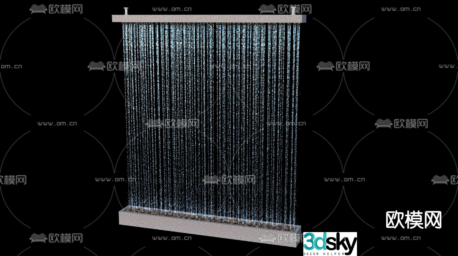 water curtain waterfall flowing water water curtain 3d model