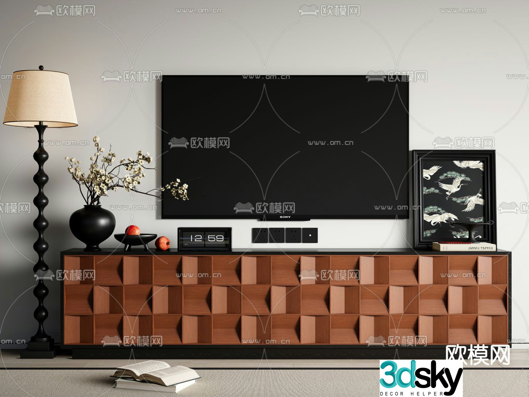 Medieval style TV cabinet 3D model
