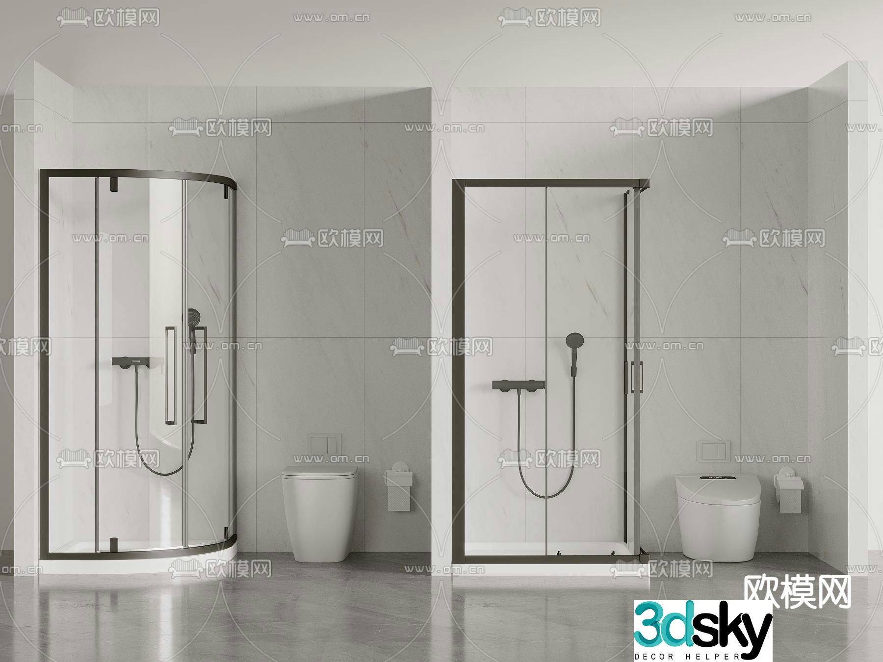 Shower room shower room toilet 3d model