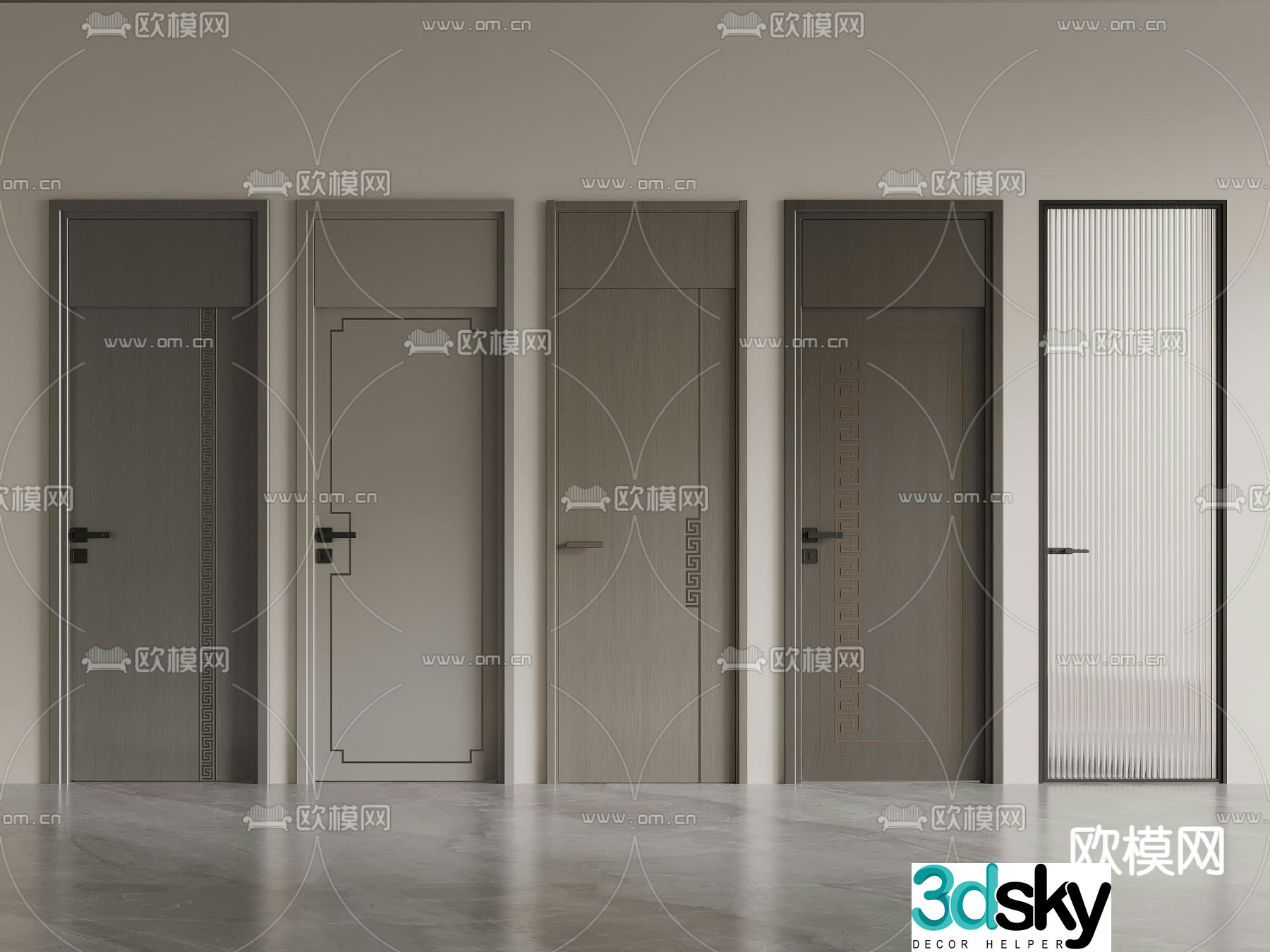 Through-ceiling door room door interior door 3d model