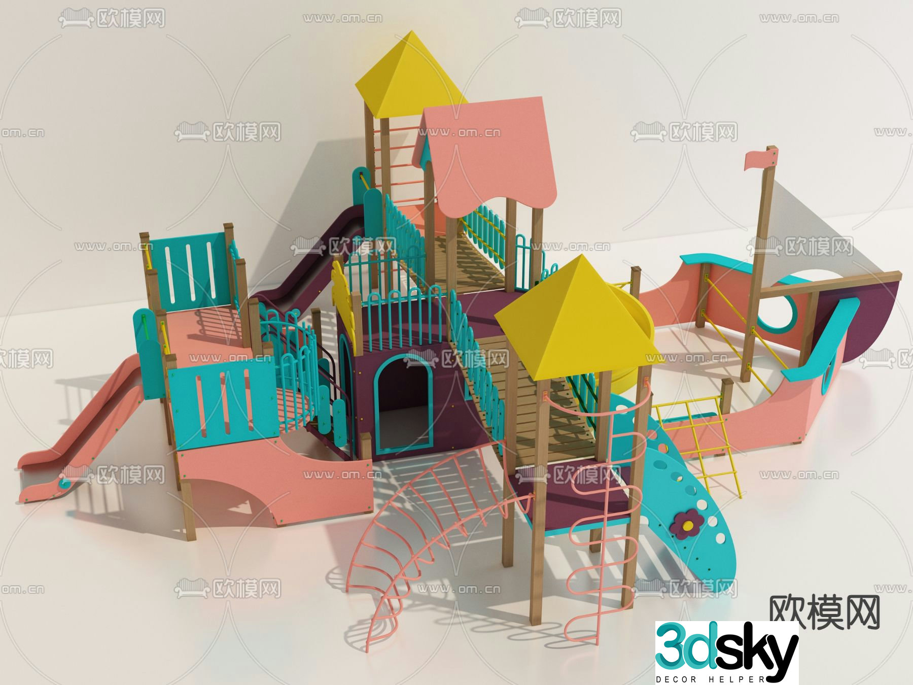 Amusement equipment slide 3d model