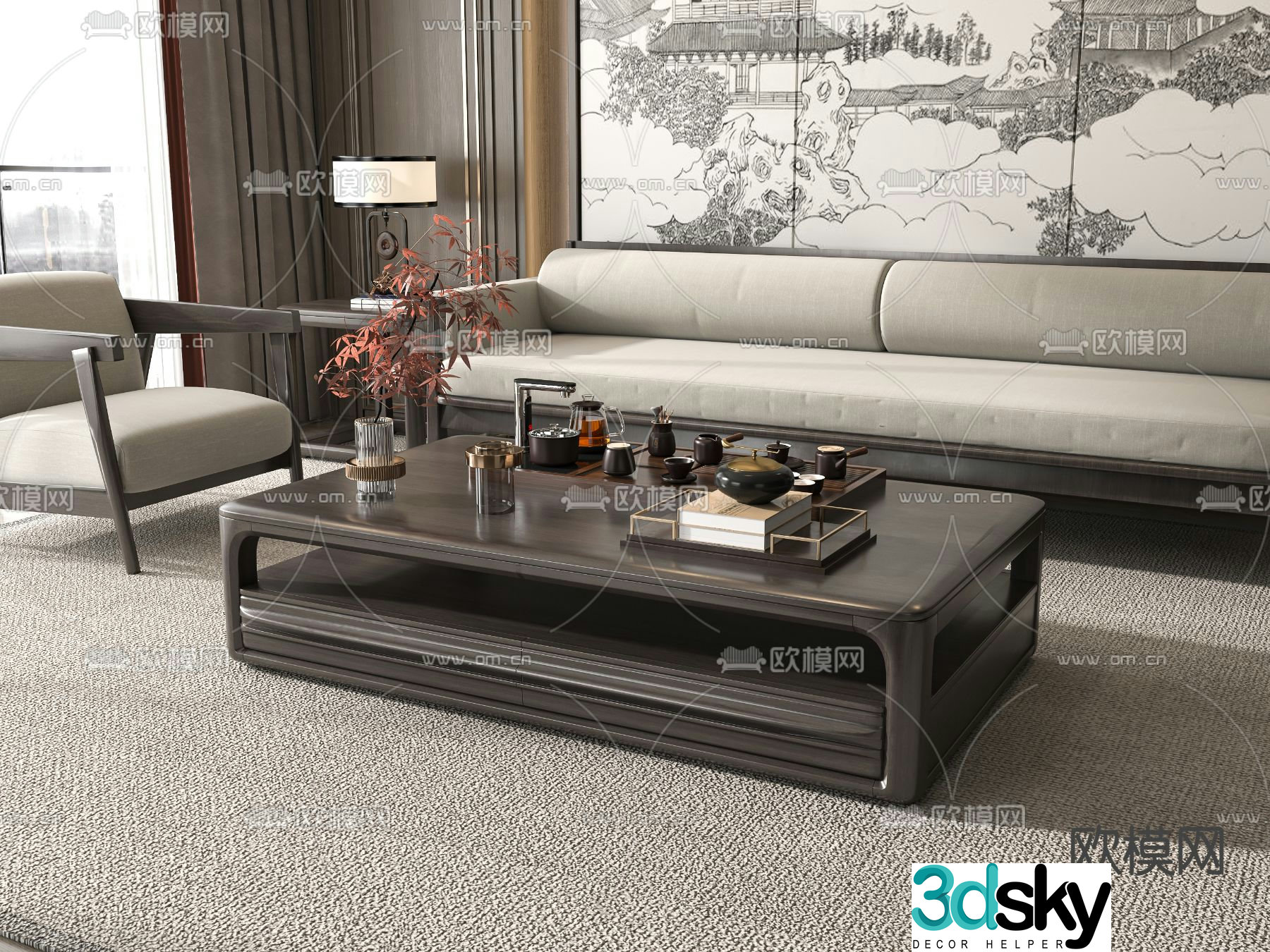 New Chinese coffee table 3d model