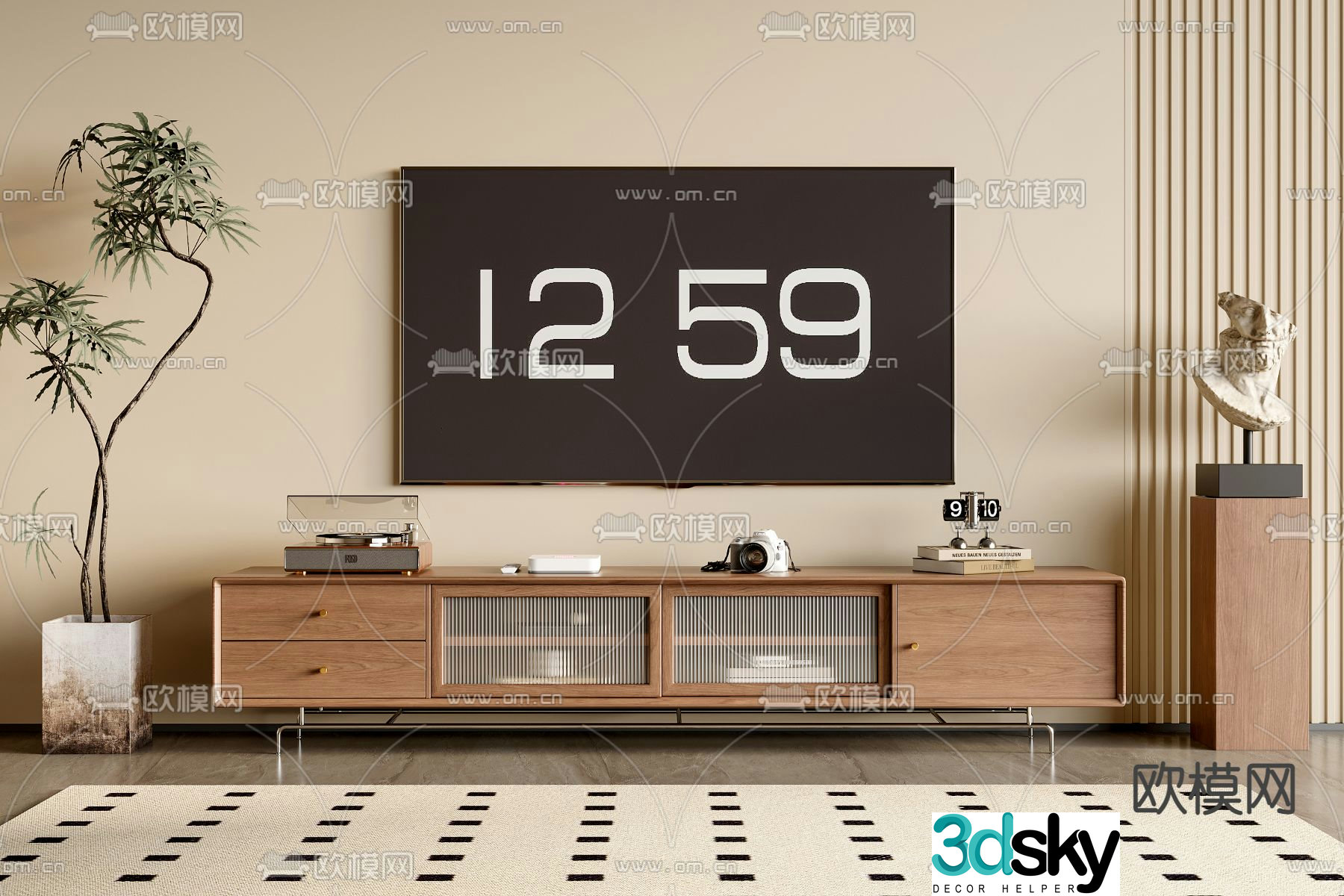 Medieval style TV cabinet TV 3d model