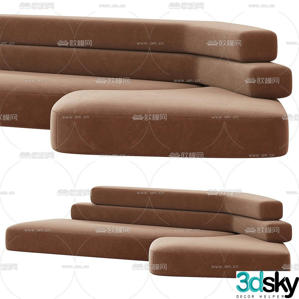 Special shaped sofa curved sofa 3d model