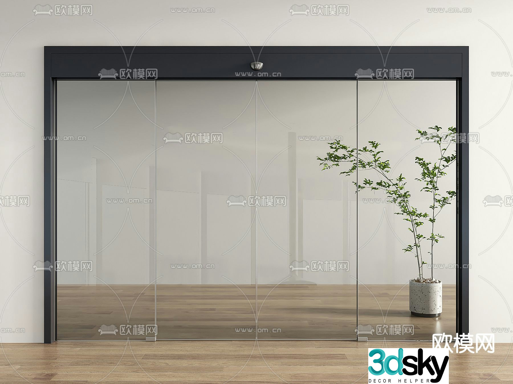 electric door sensor door electric sensor door electric sliding door 3d model