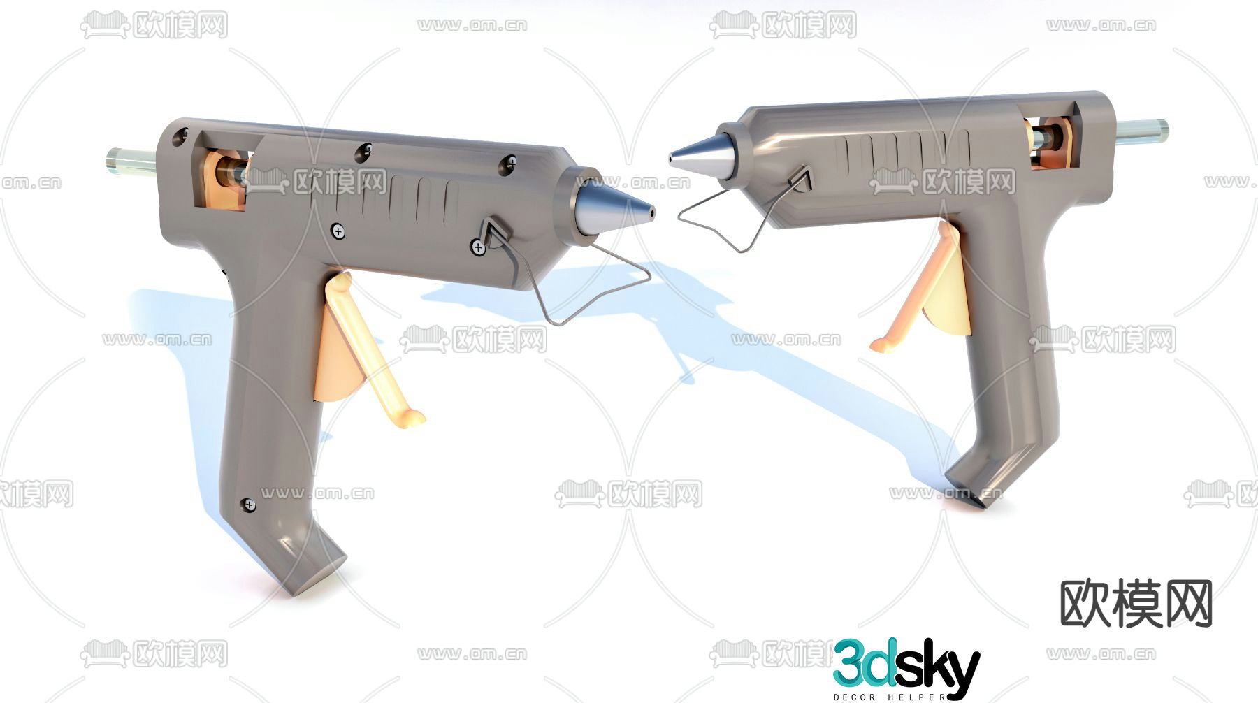 Industrial equipment hot melt gun 3d model
