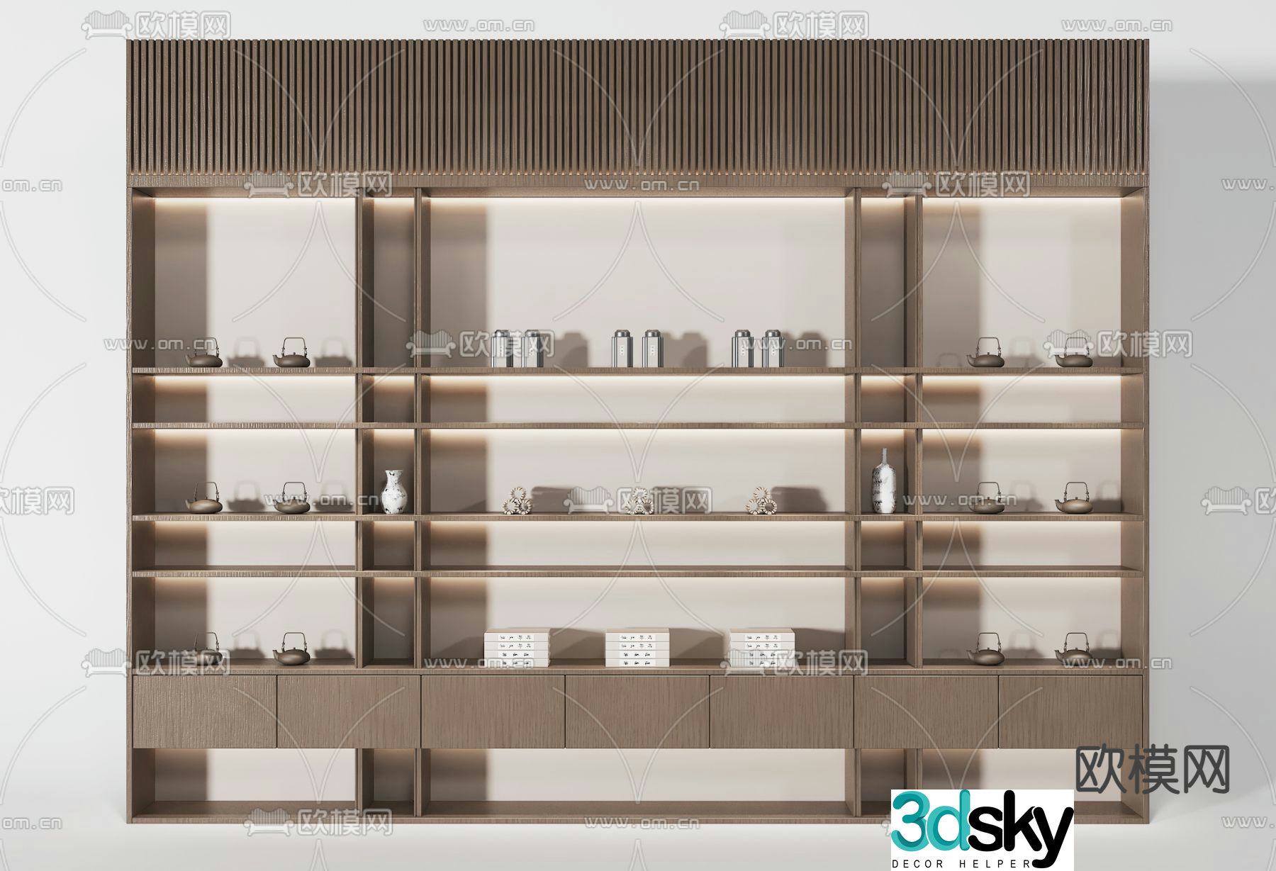New Chinese style decorative cabinet shelf 3d model