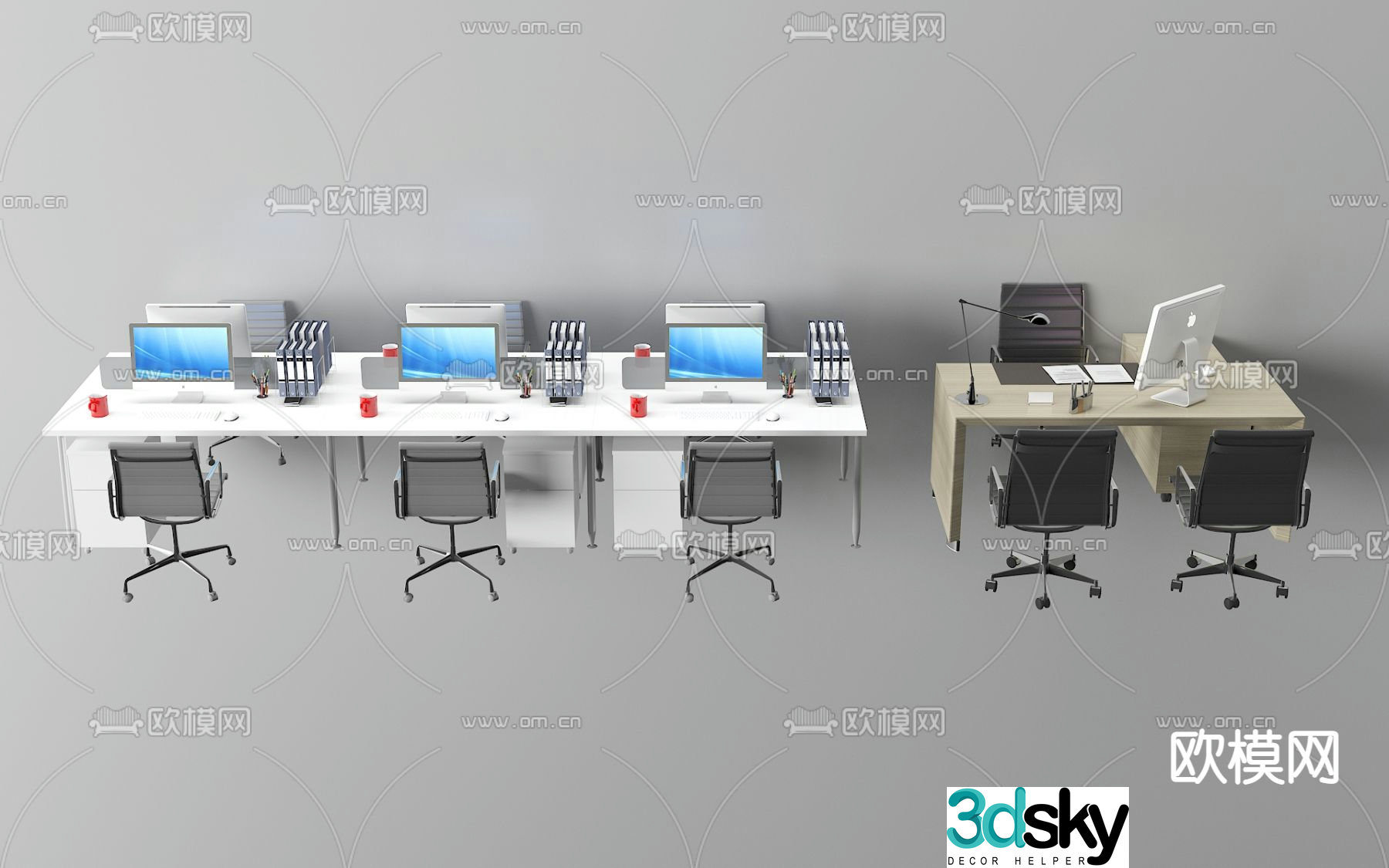 Office desk and chair 3d model