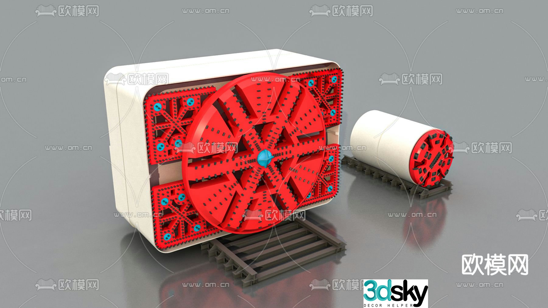 Square pipe jacking machine Round pipe jacking machine 3D model
