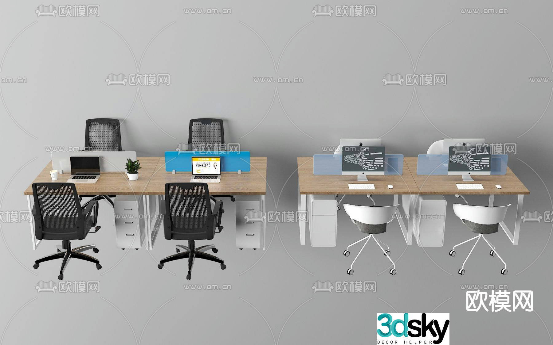 Office desk and chair 3d model