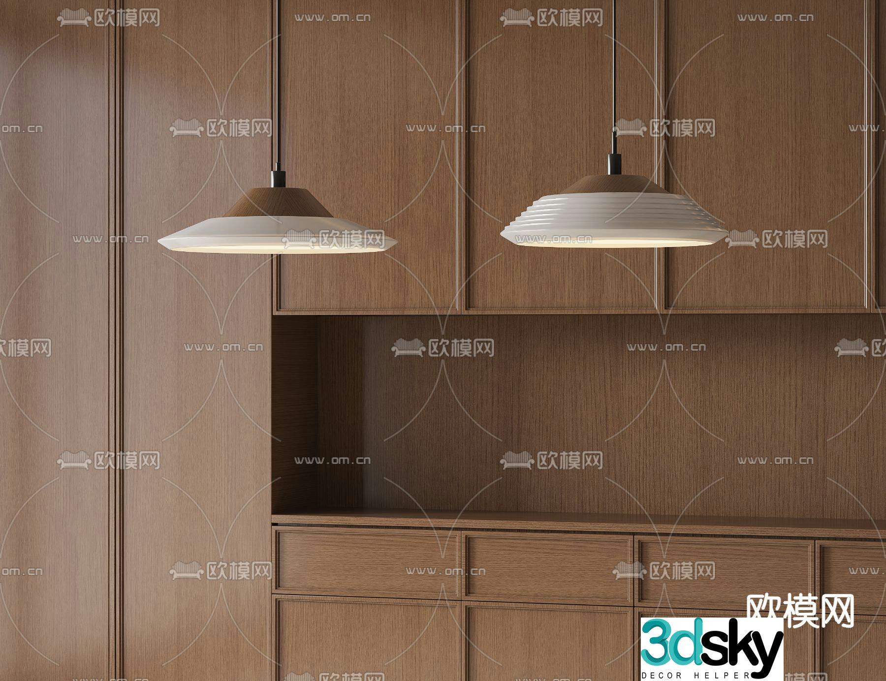 Simple chandelier restaurant chandelier 3d model