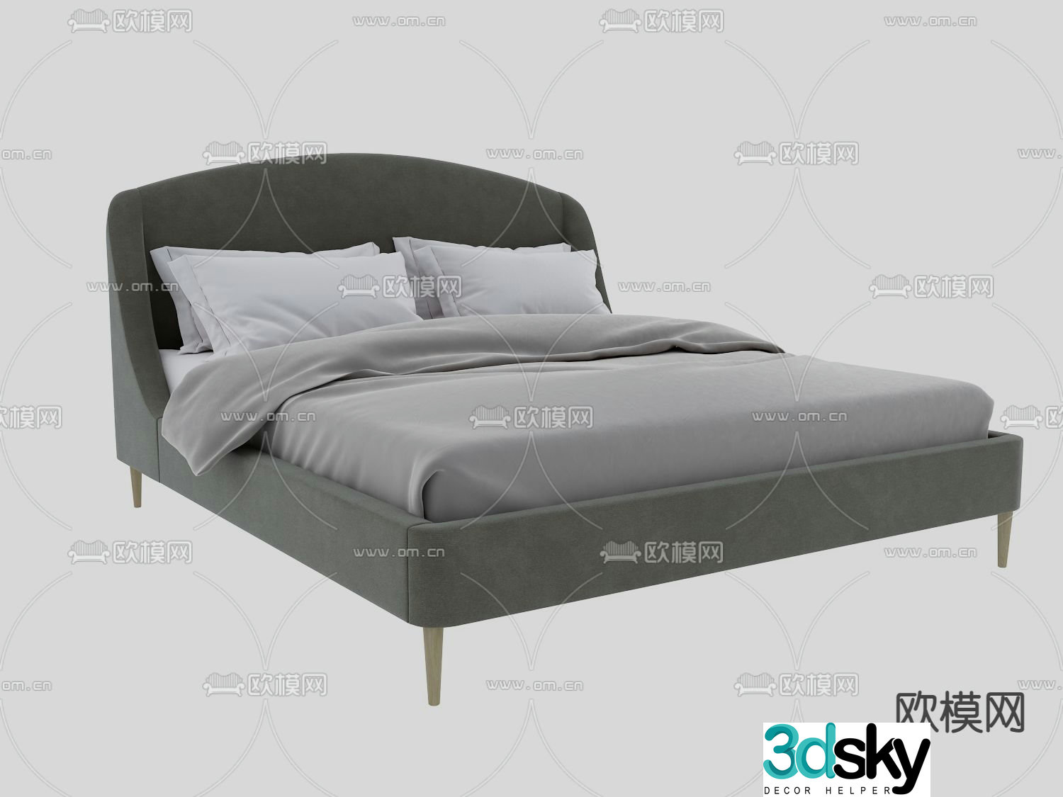 double bed 3d model