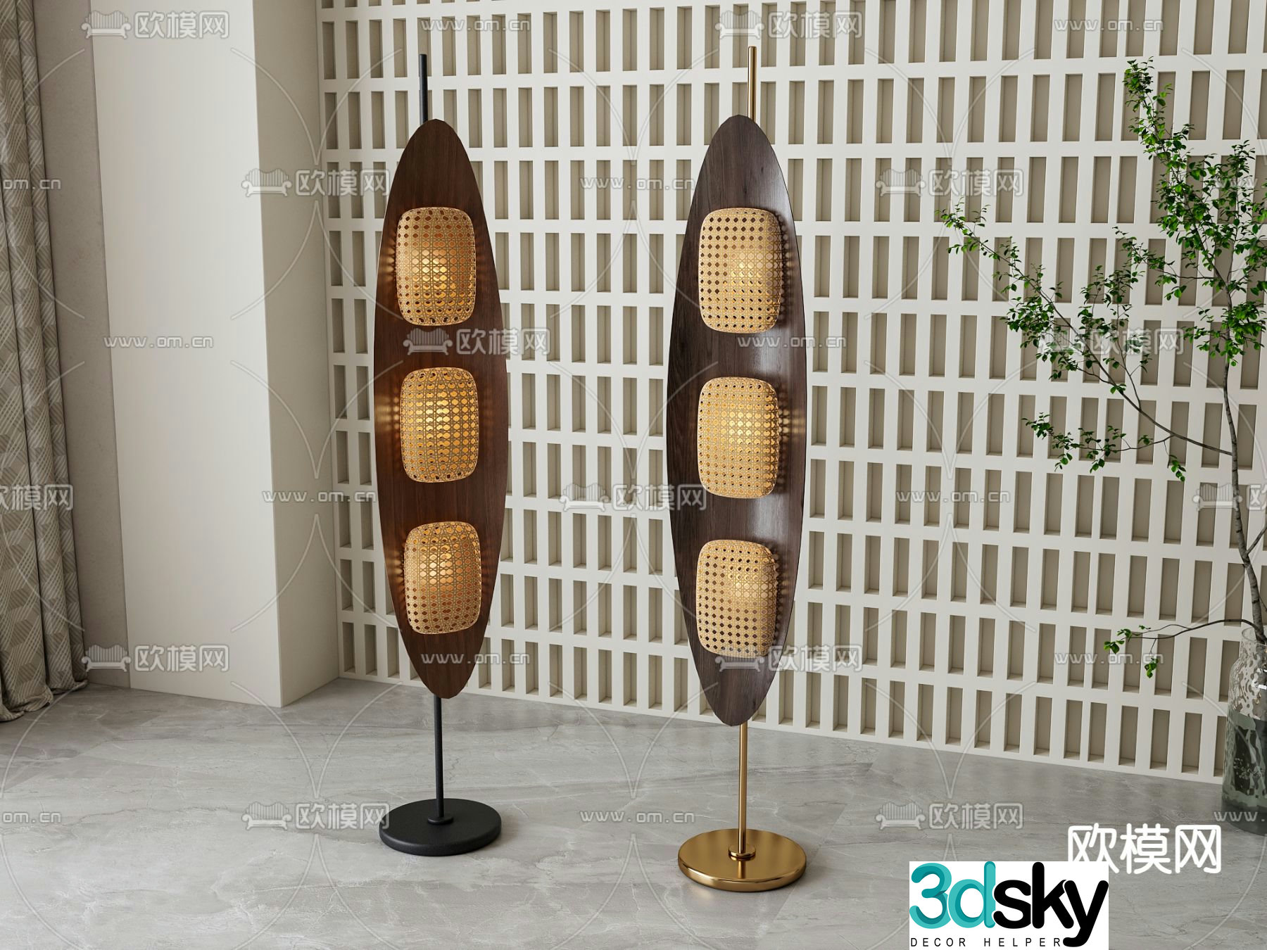 Nordic floor lamp 3d model