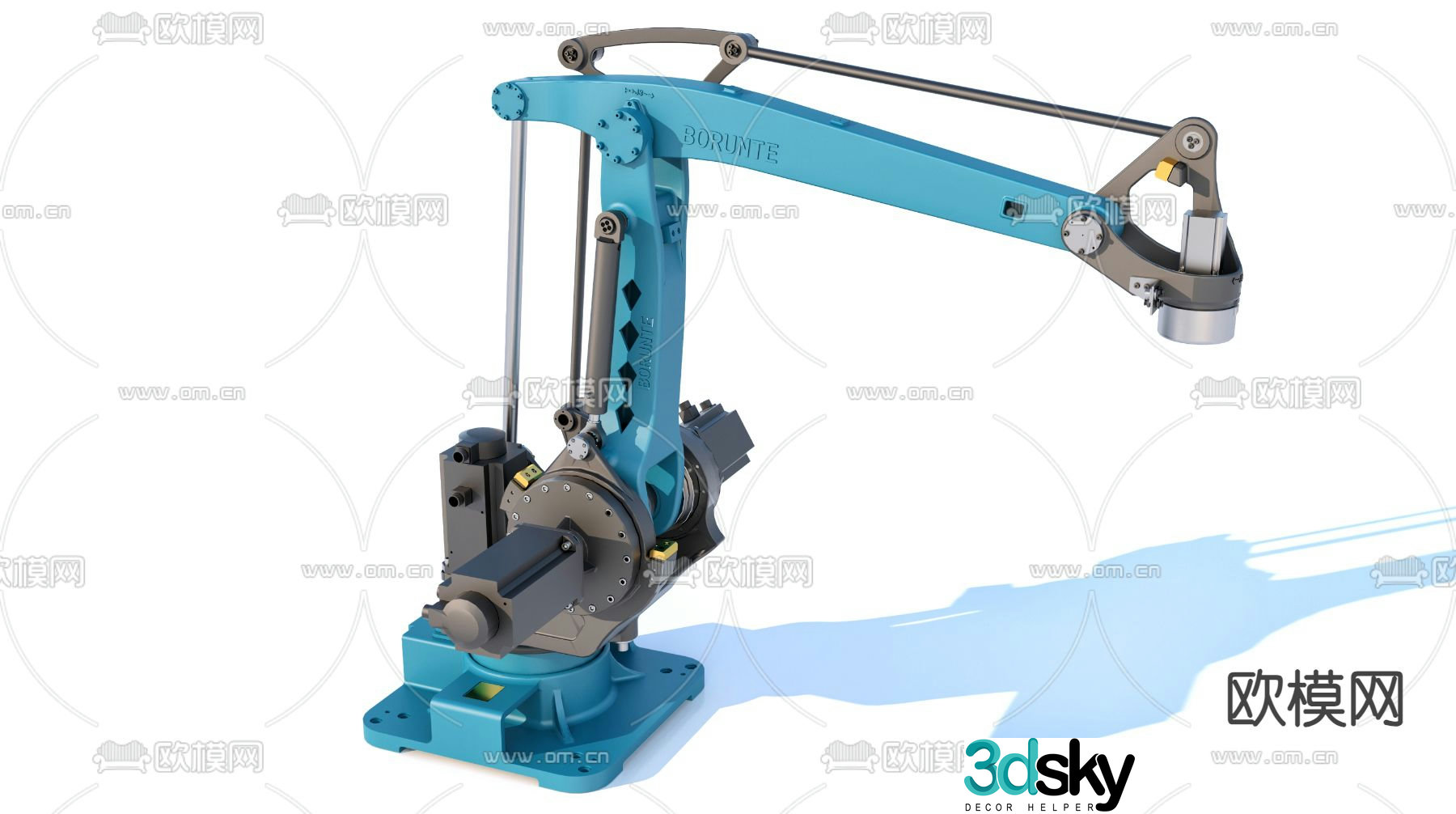 Robotic arm assembly line equipment mechanical facilities 3d model