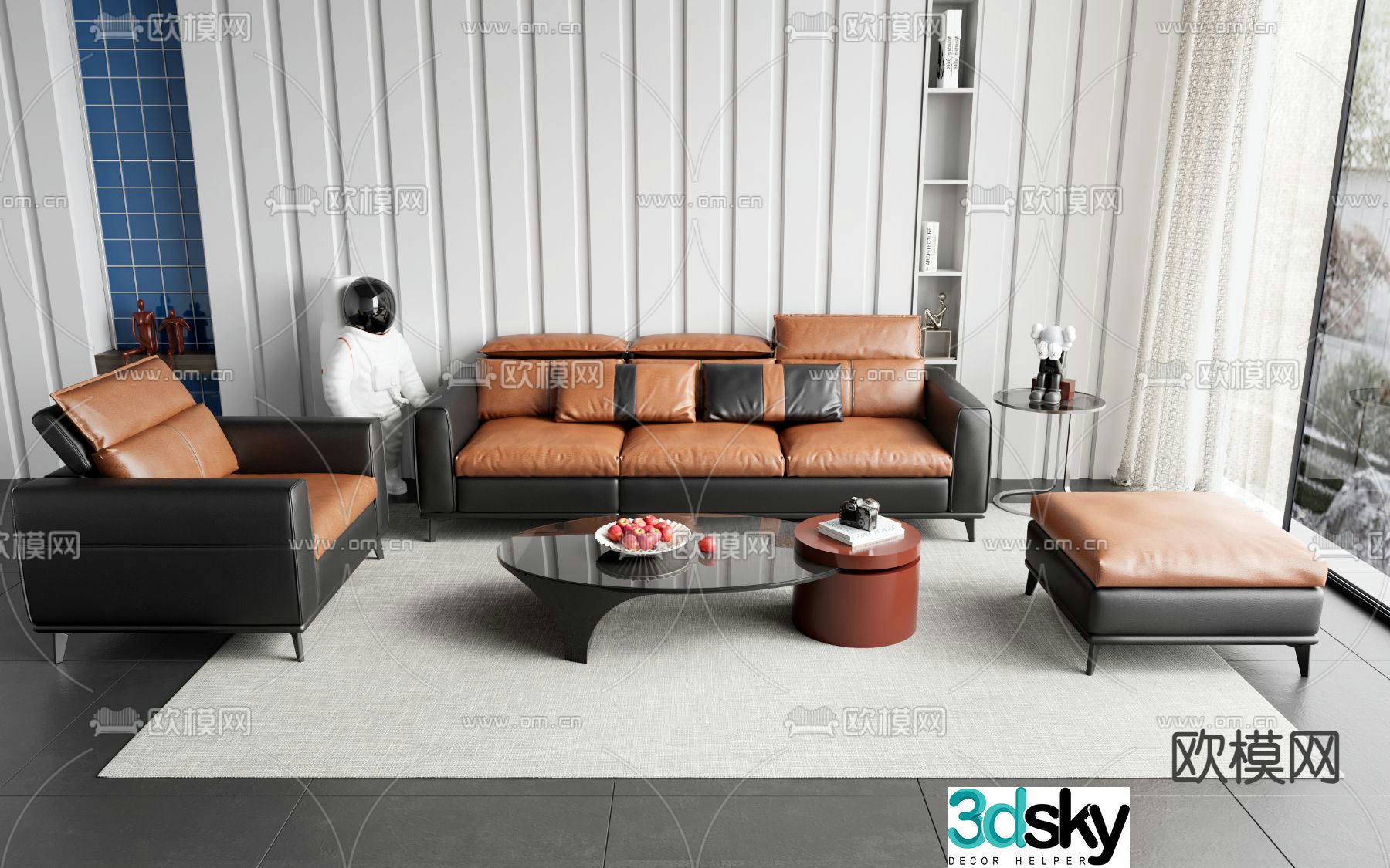 Modern sectional sofa 3d model