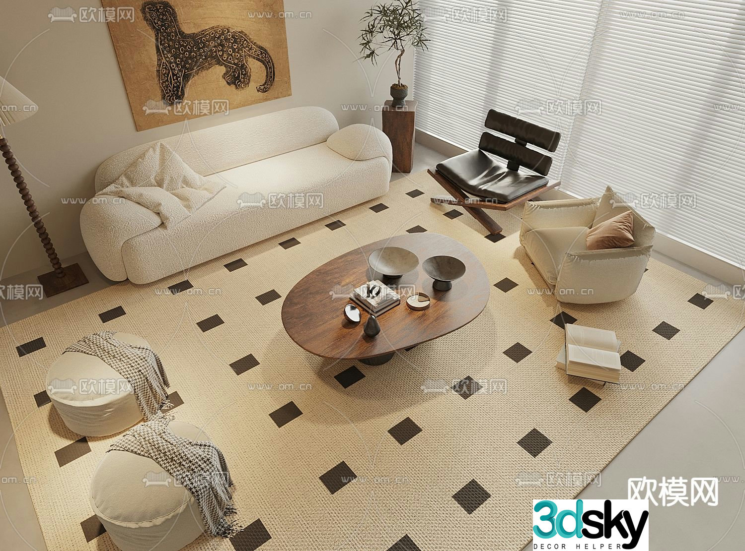 Medieval style sofa modular sofa 3d model