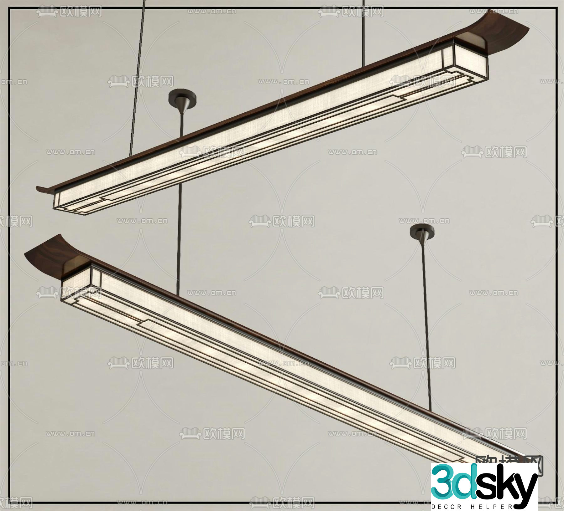 New Chinese chandelier 3D model