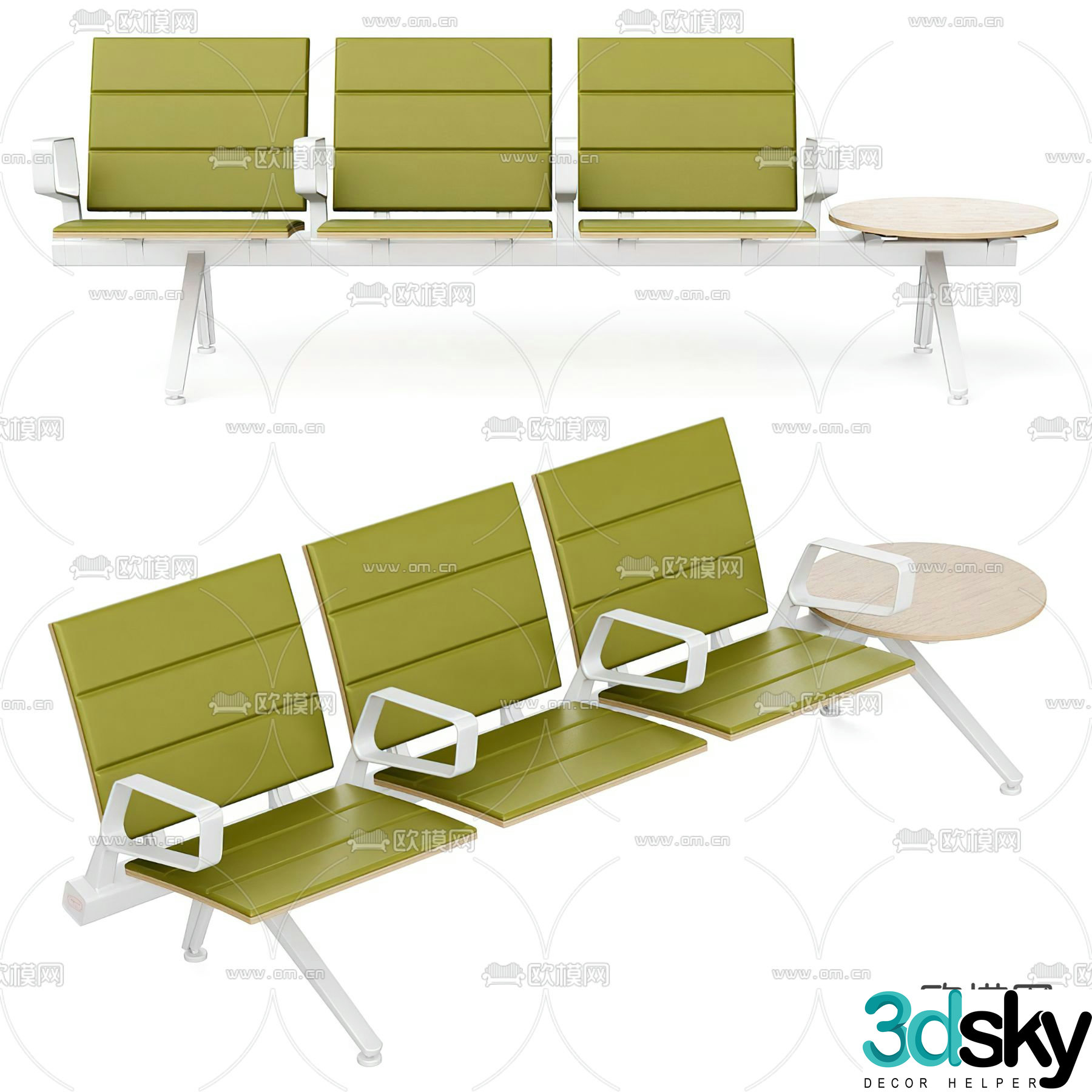 Public chair glued chair station chair 3d model